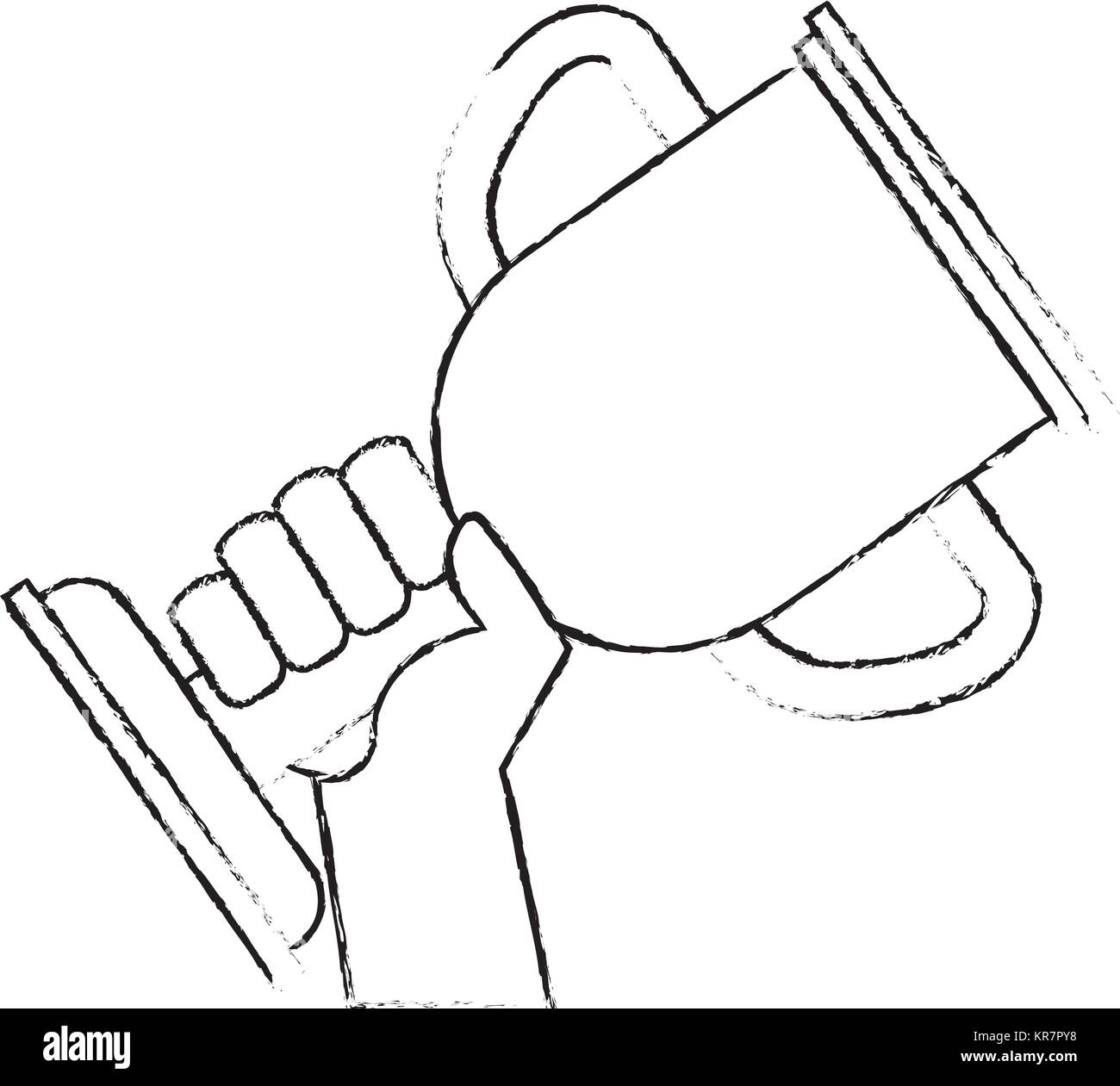 hands human with trophy cup winner icon Stock Vector Image & Art - Alamy