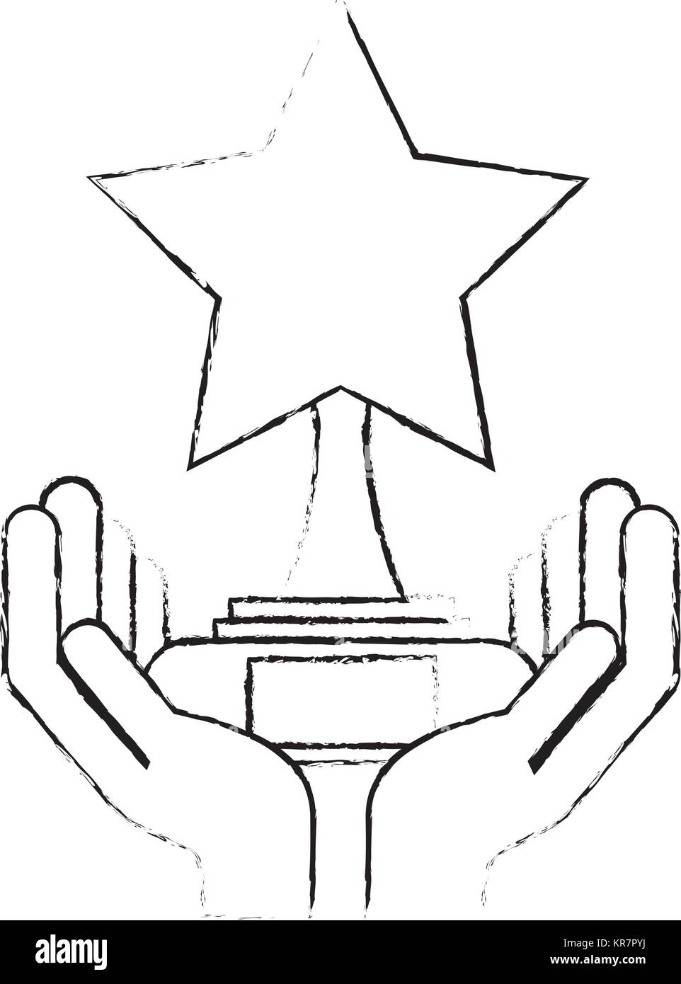 hands with star trophy winner icon Stock Vector Image & Art - Alamy