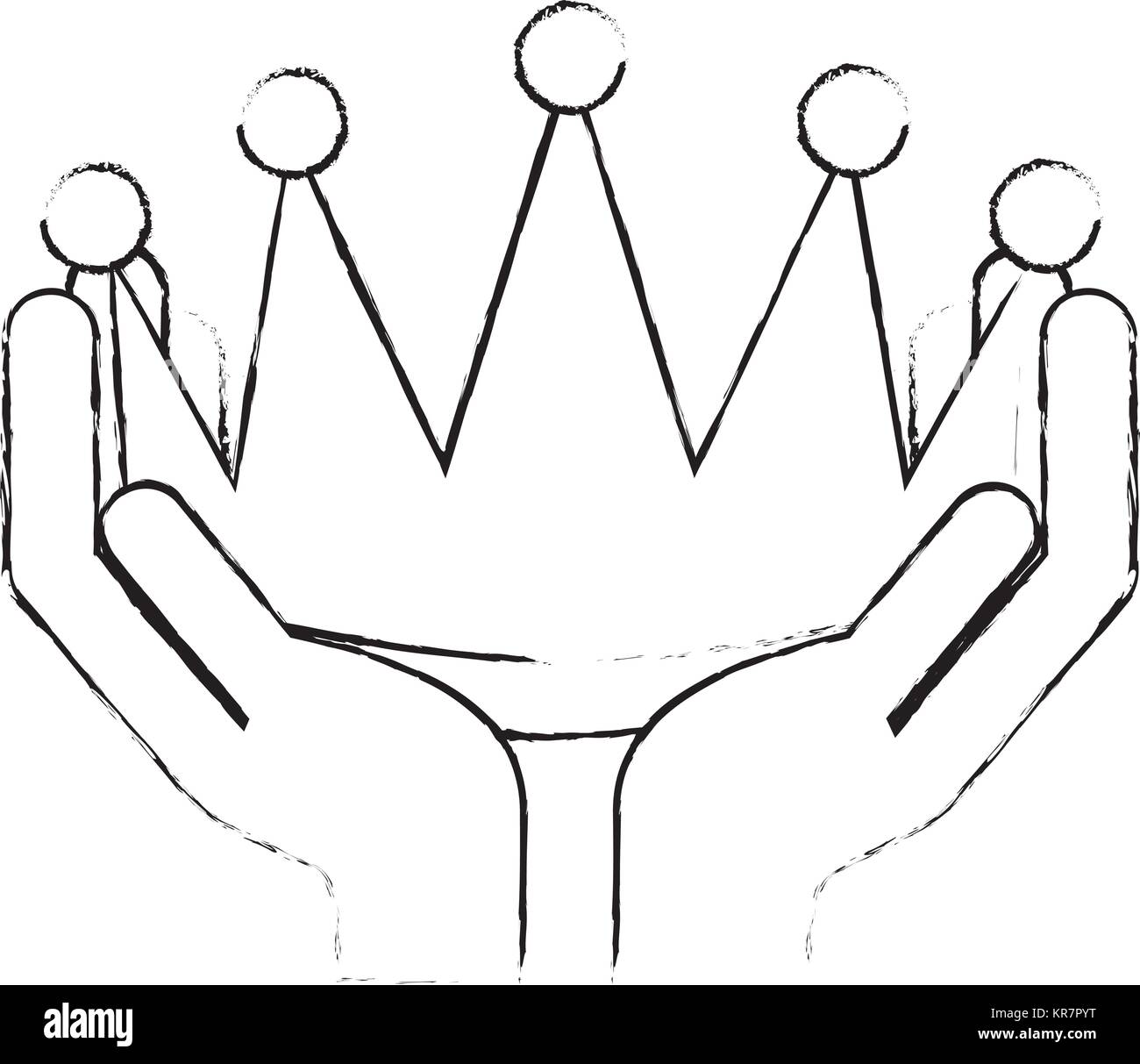 winner hands with crown isolated icon Stock Vector Image & Art - Alamy