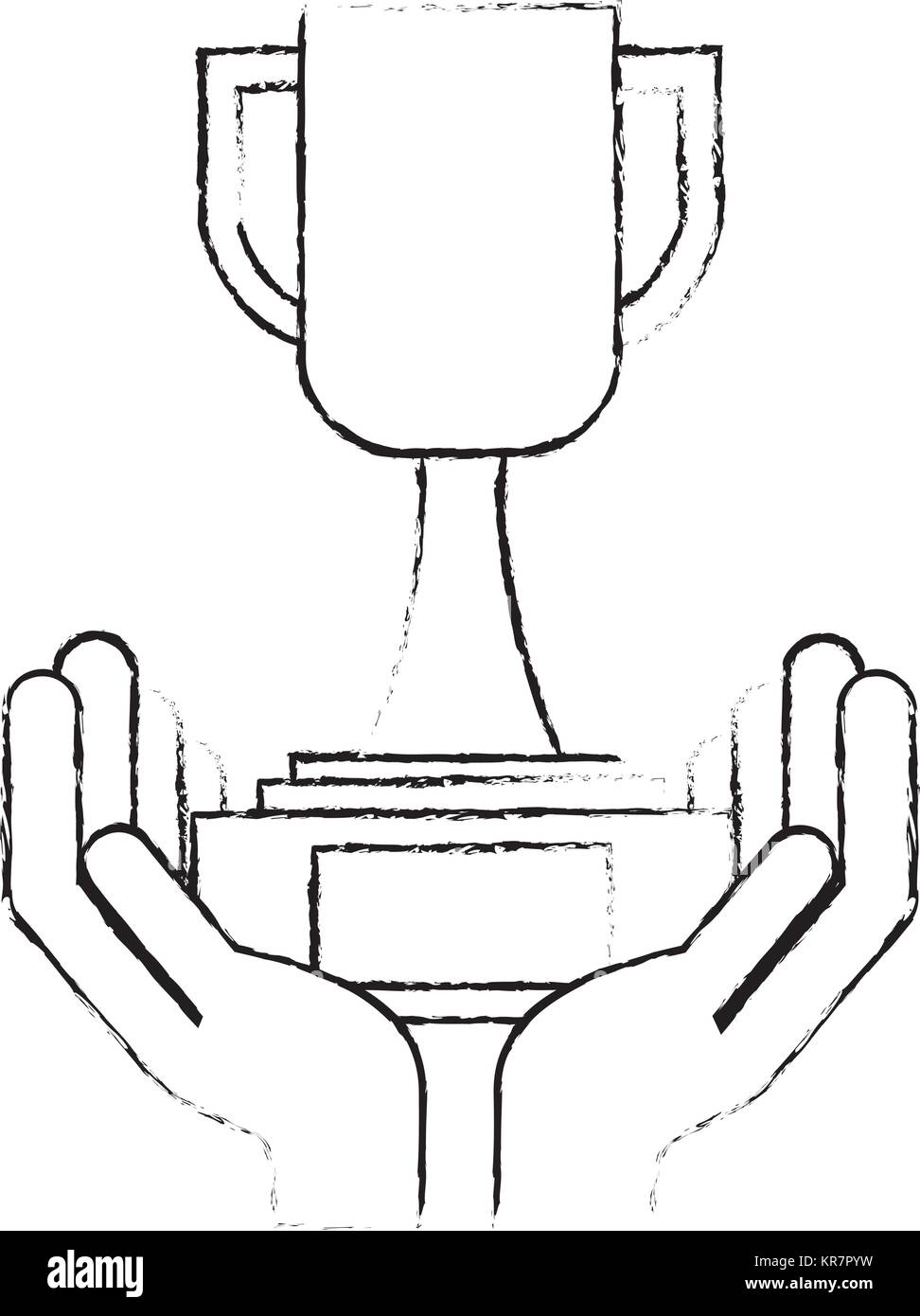 hands human with trophy cup winner icon Stock Vector Image & Art - Alamy