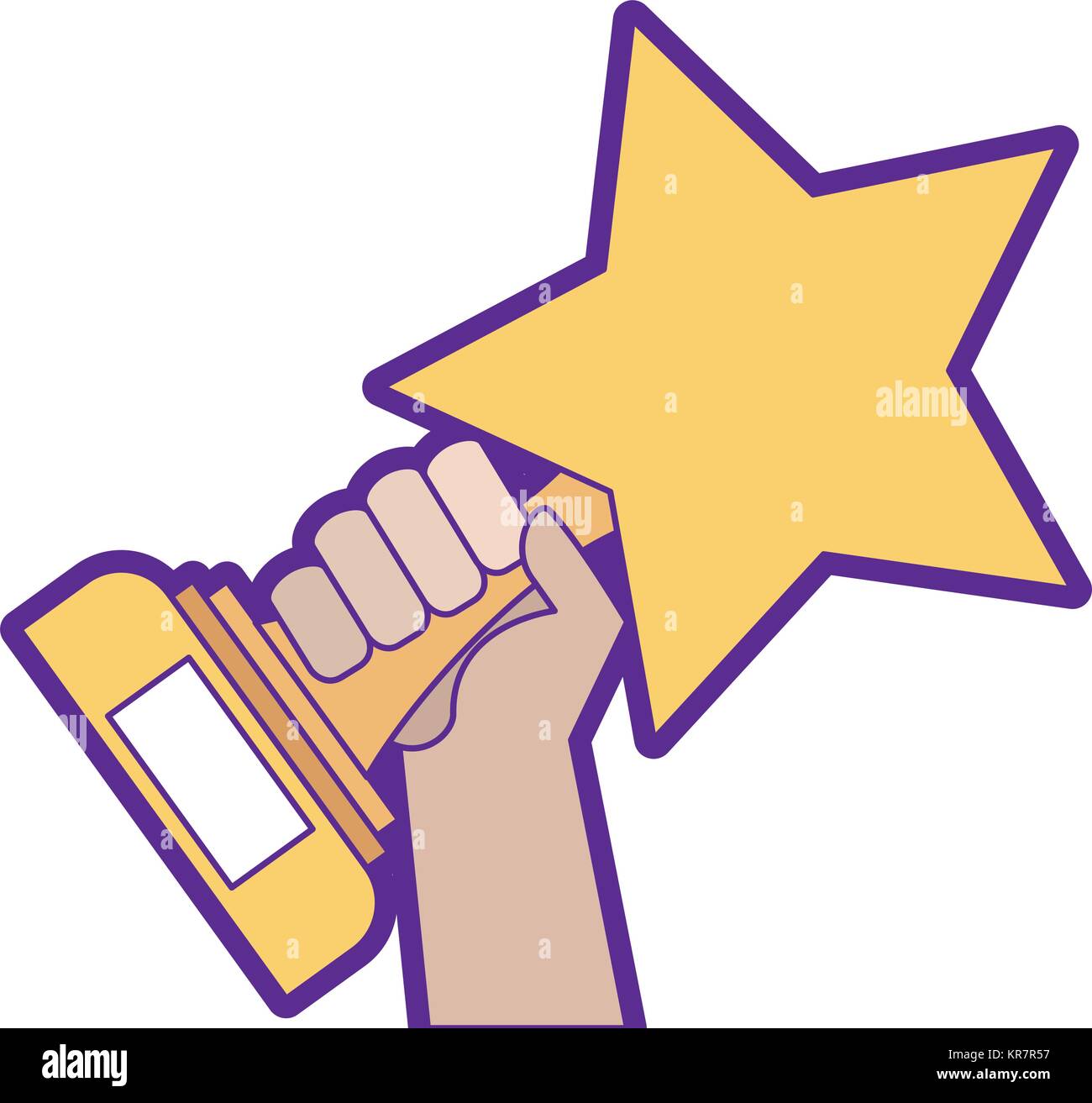 hands with star trophy winner icon Stock Vector Image & Art - Alamy