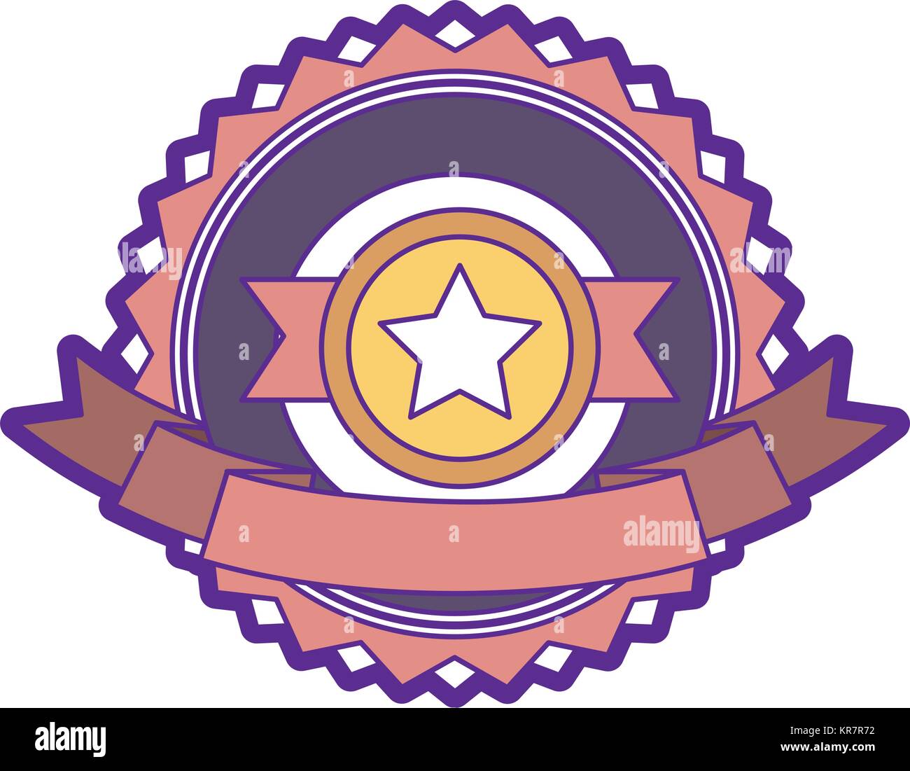 winner medal with star emblem Stock Vector Image & Art - Alamy