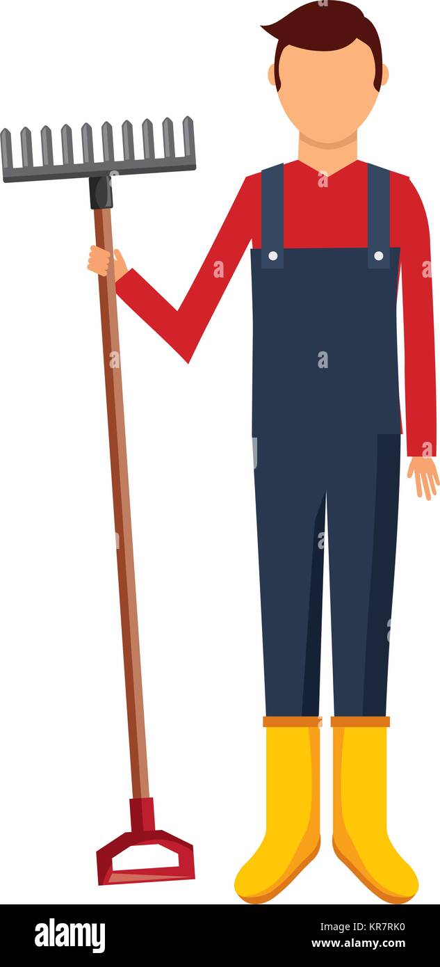 gardener with rake avatar character icon Stock Vector Image & Art - Alamy