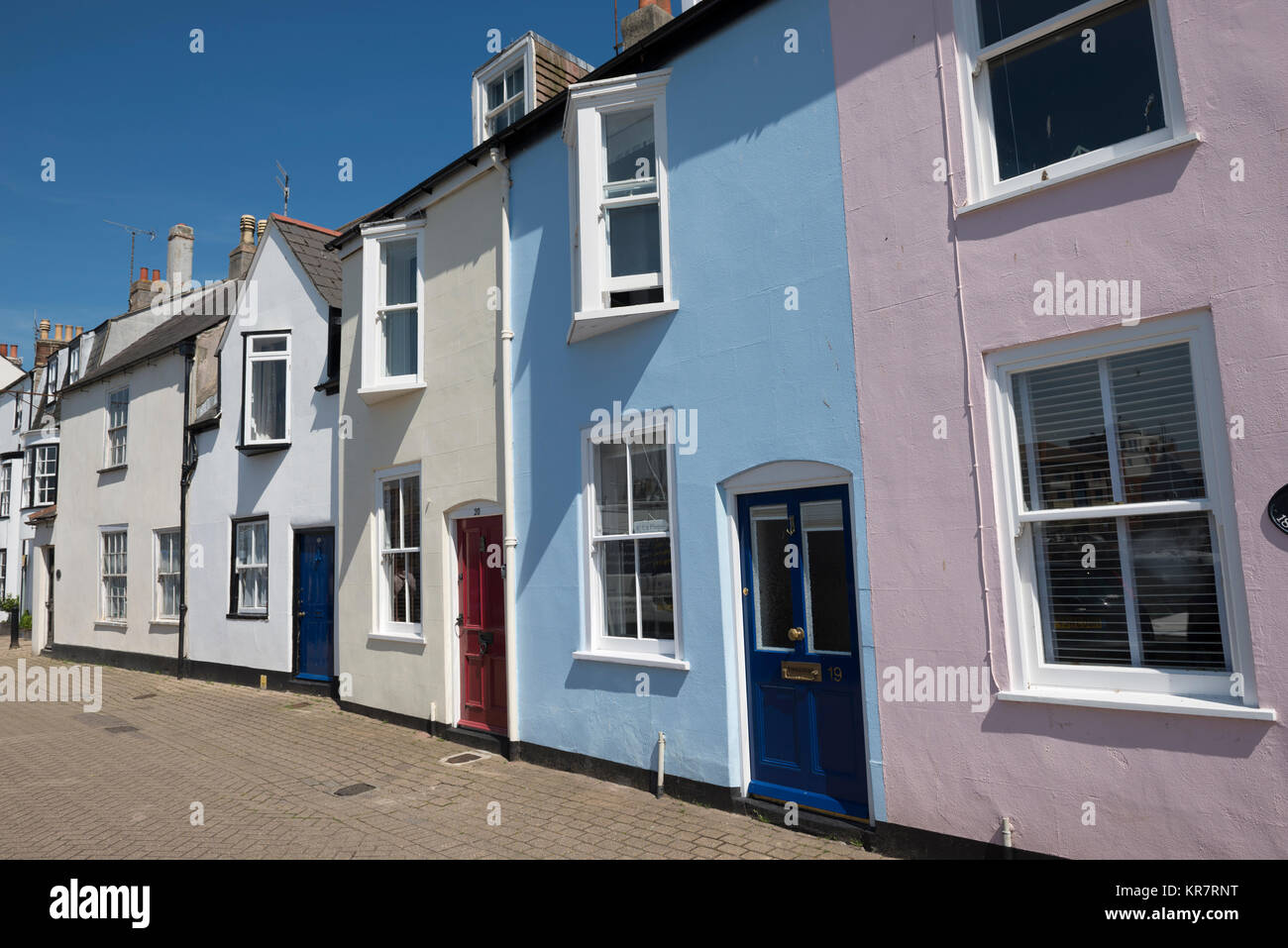 Colourful Cottages In Hope Street Overlooking The Harbour At