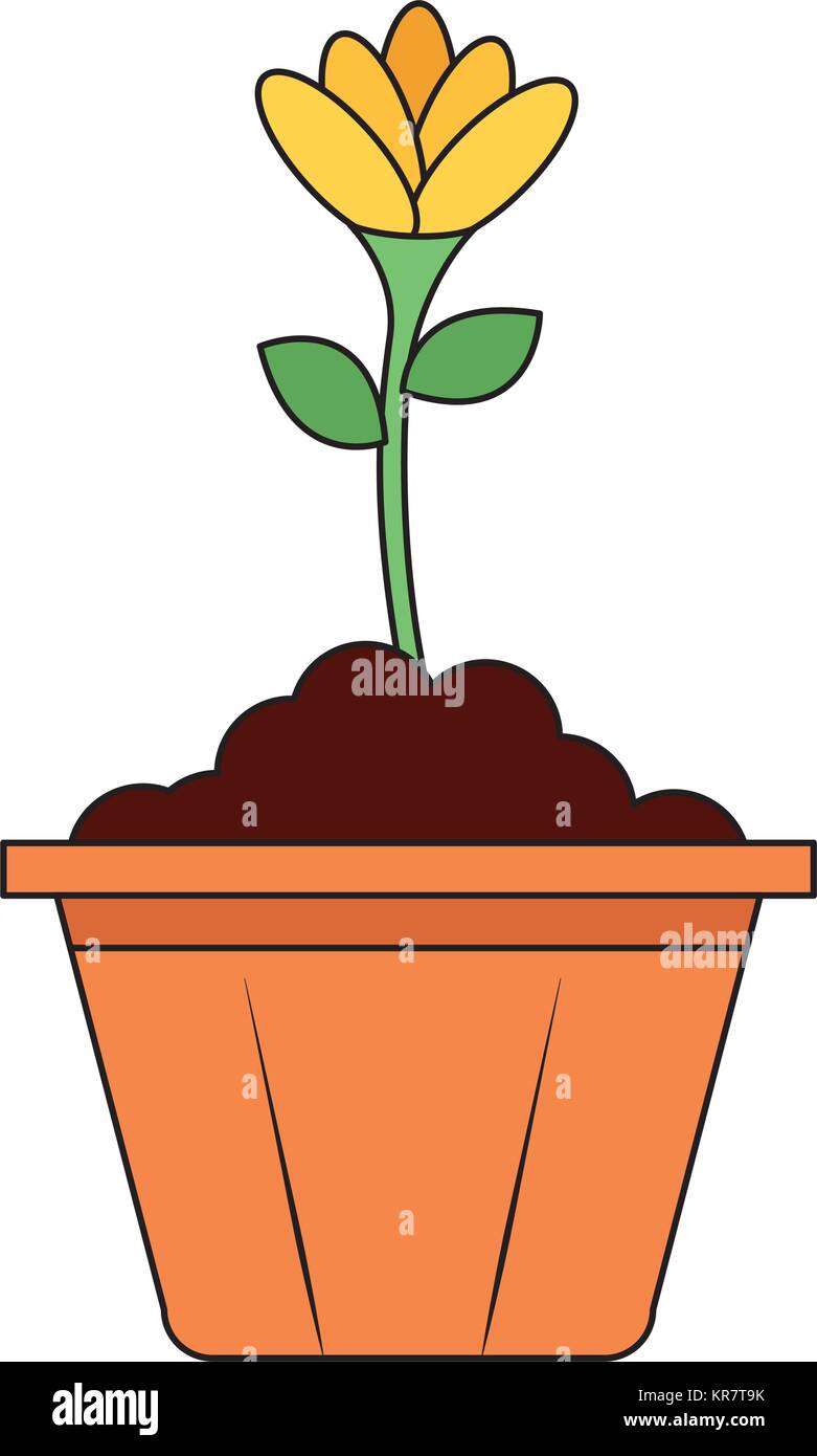 beautiful flower in pot Stock Vector Image & Art - Alamy