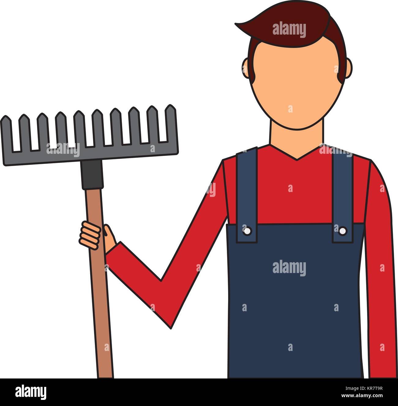gardener with rake avatar character icon Stock Vector Image & Art - Alamy