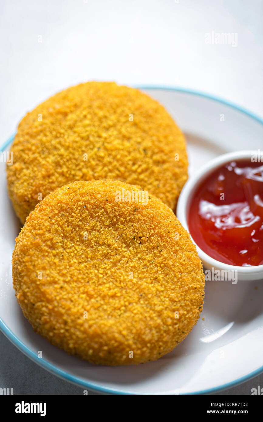 Breaded mozzarella with tomato dip Stock Photo Alamy