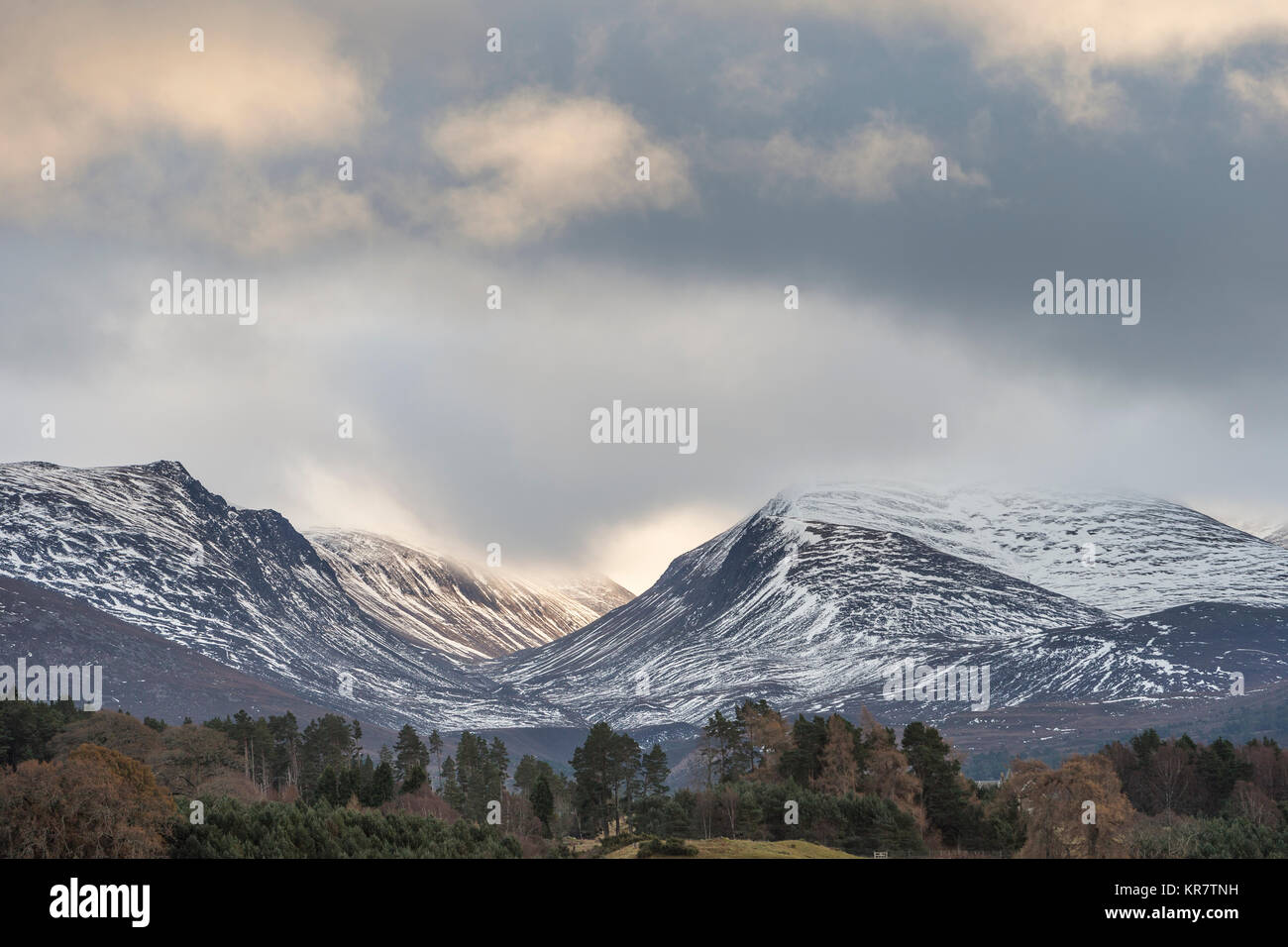 Lairig Ghru Mountain Pass in the Cairngorms National Park in Scotland. Stock Photo