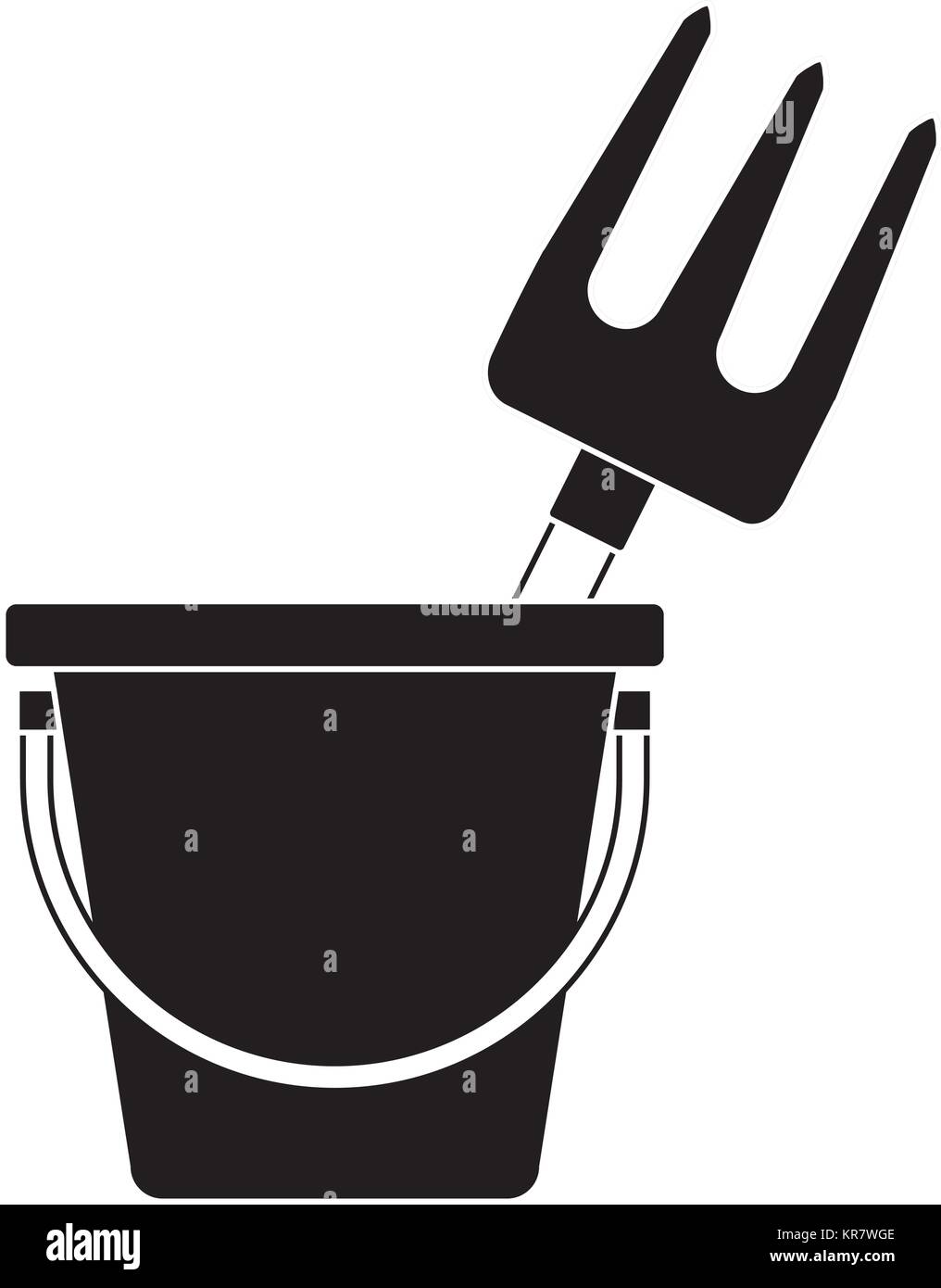 bucket with gardening rake Stock Vector Image & Art Alamy