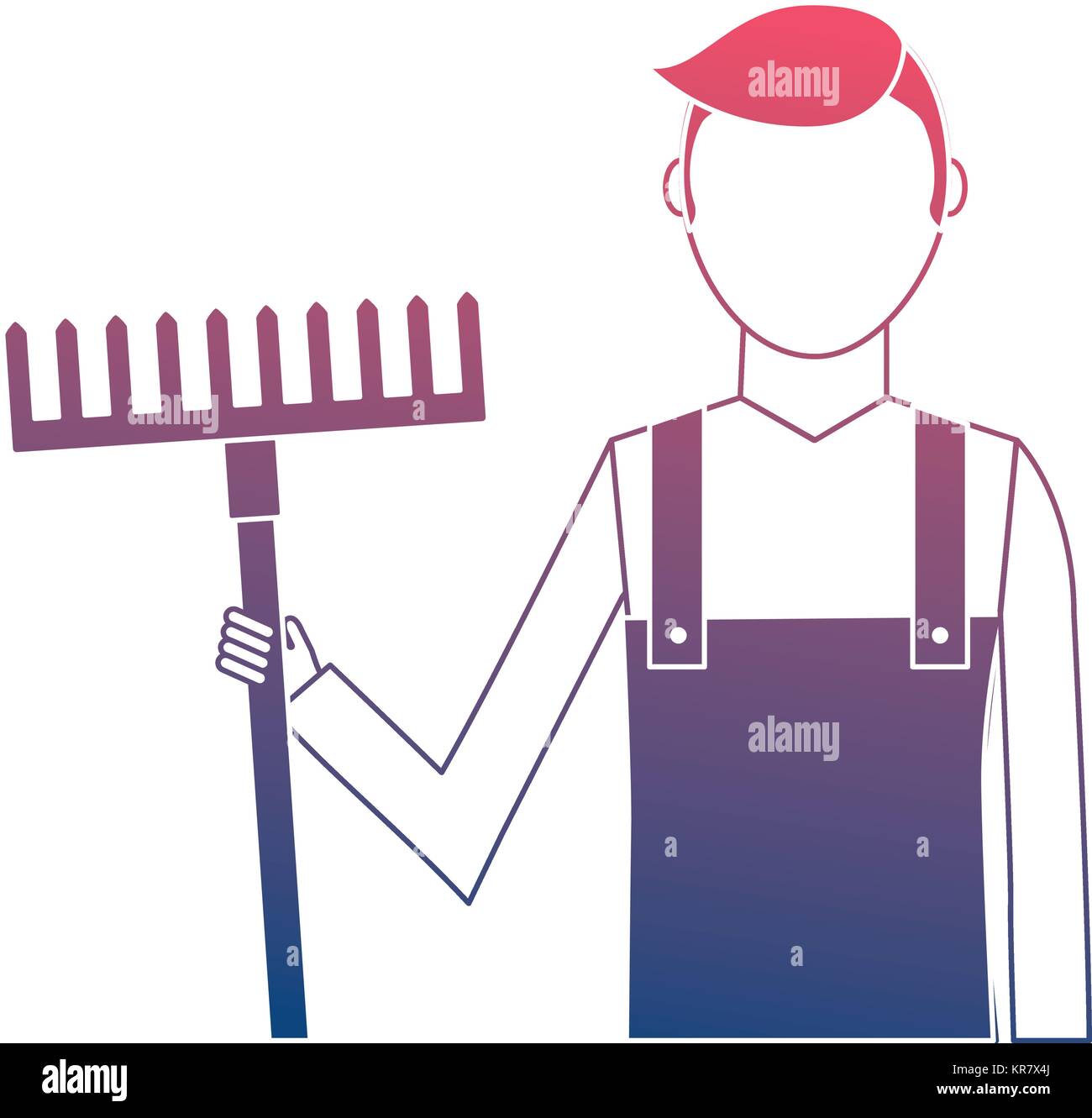 gardener with rake avatar character icon Stock Vector Image & Art - Alamy