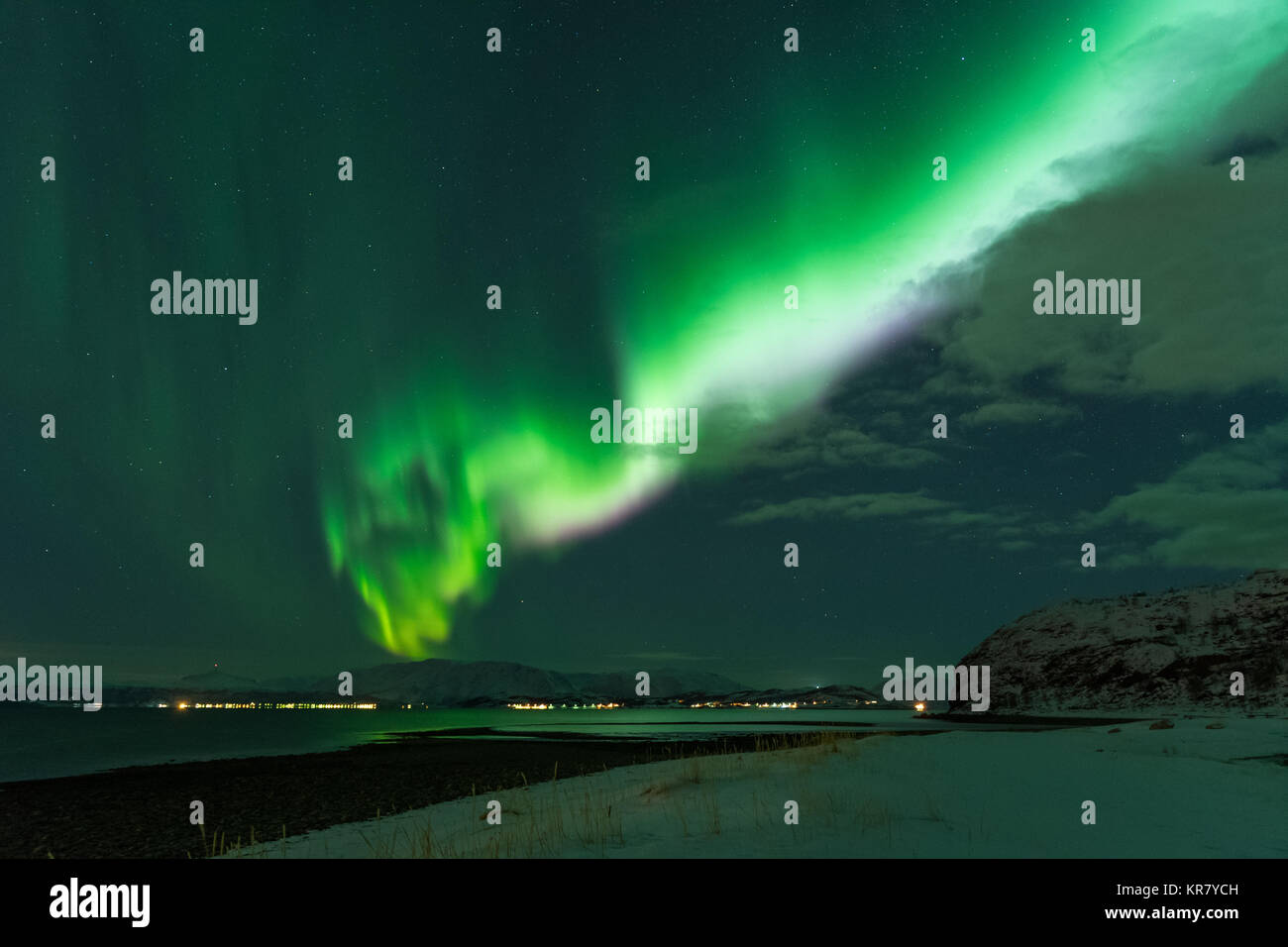 Northern lights, aurora borealis, astrophotography, tourism, attraction, alta, finnmark, norway, norge, Stock Photo