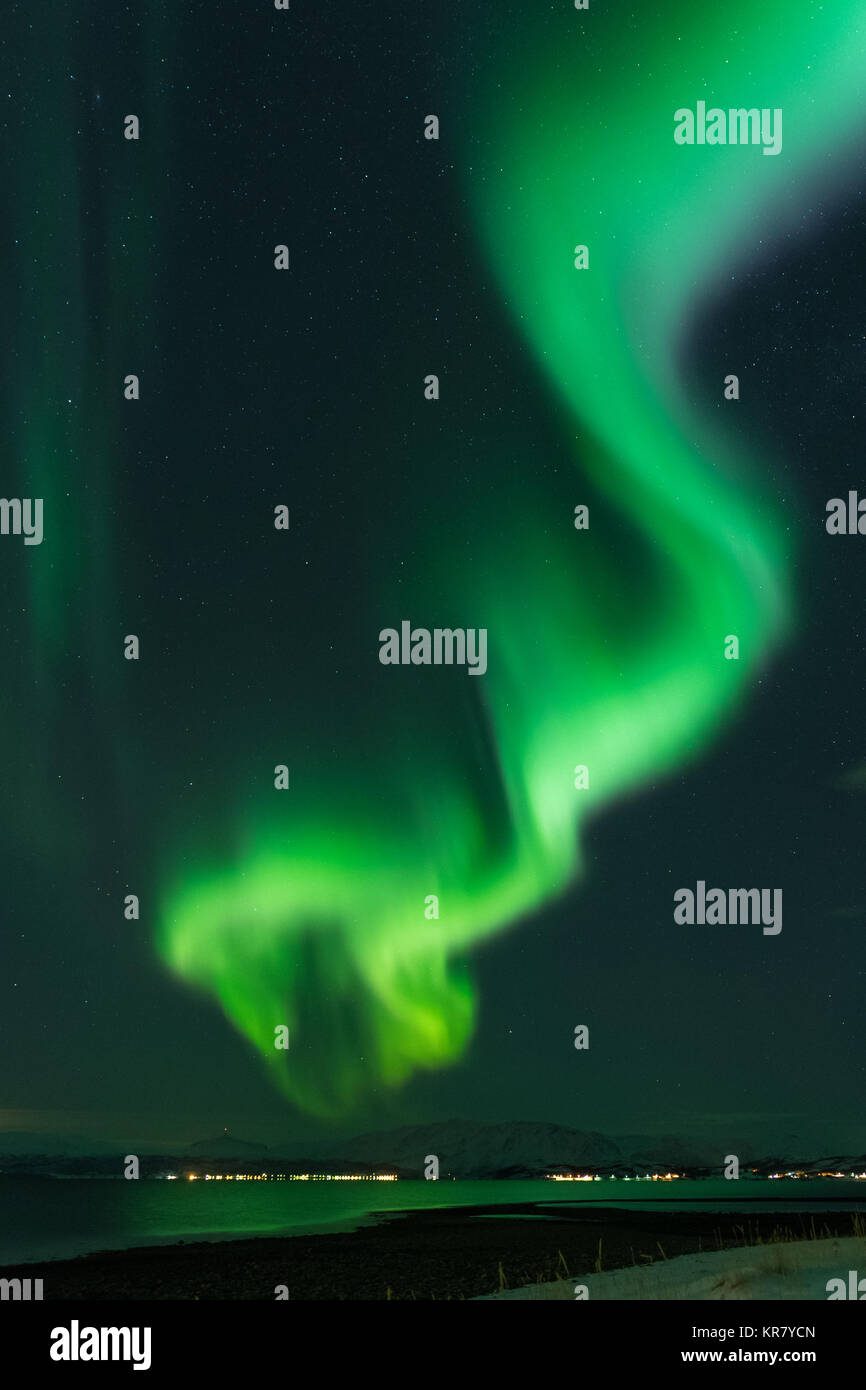 Northern lights, aurora borealis, astrophotography, tourism, attraction, alta, finnmark, norway, norge, Stock Photo