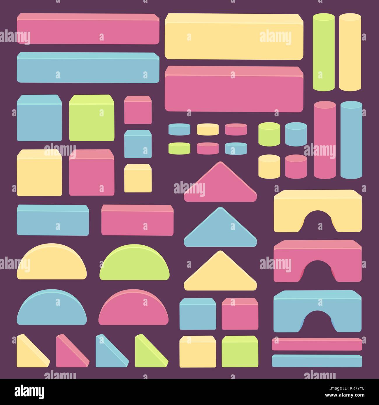 Bulding toy blocks for stack tower game for kids Stock Vector Image ...