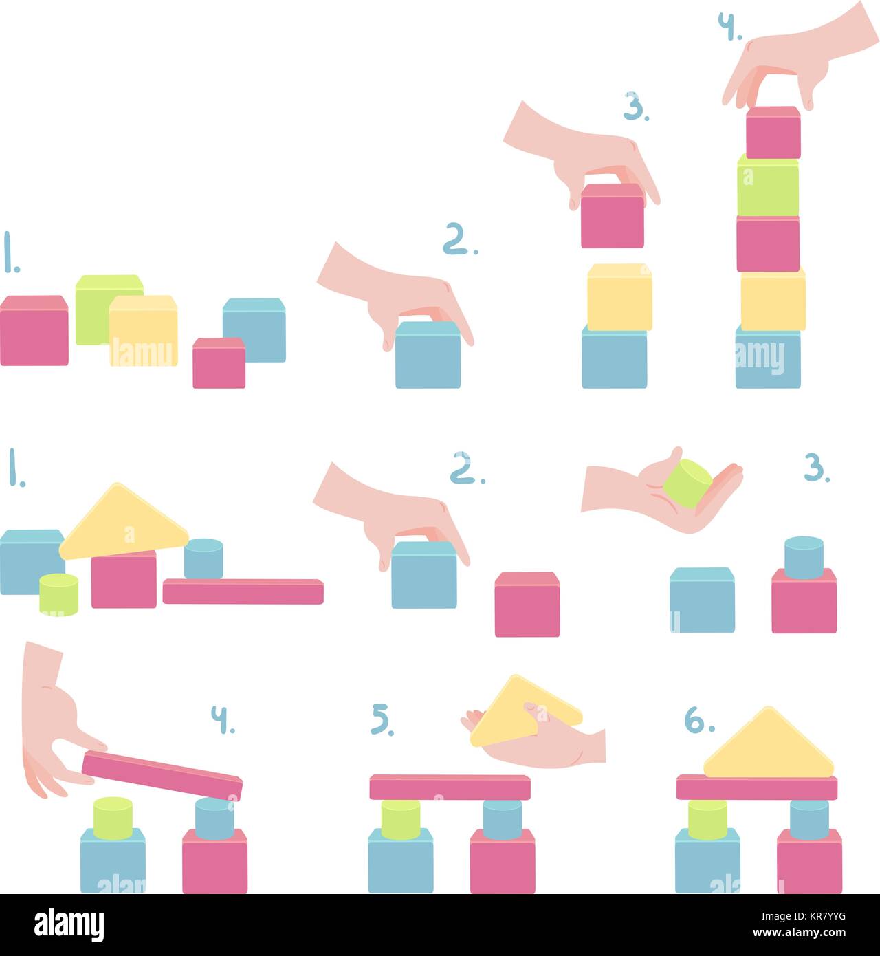 How to play wood block tower stack game with hand Stock Vector Image & Art Alamy