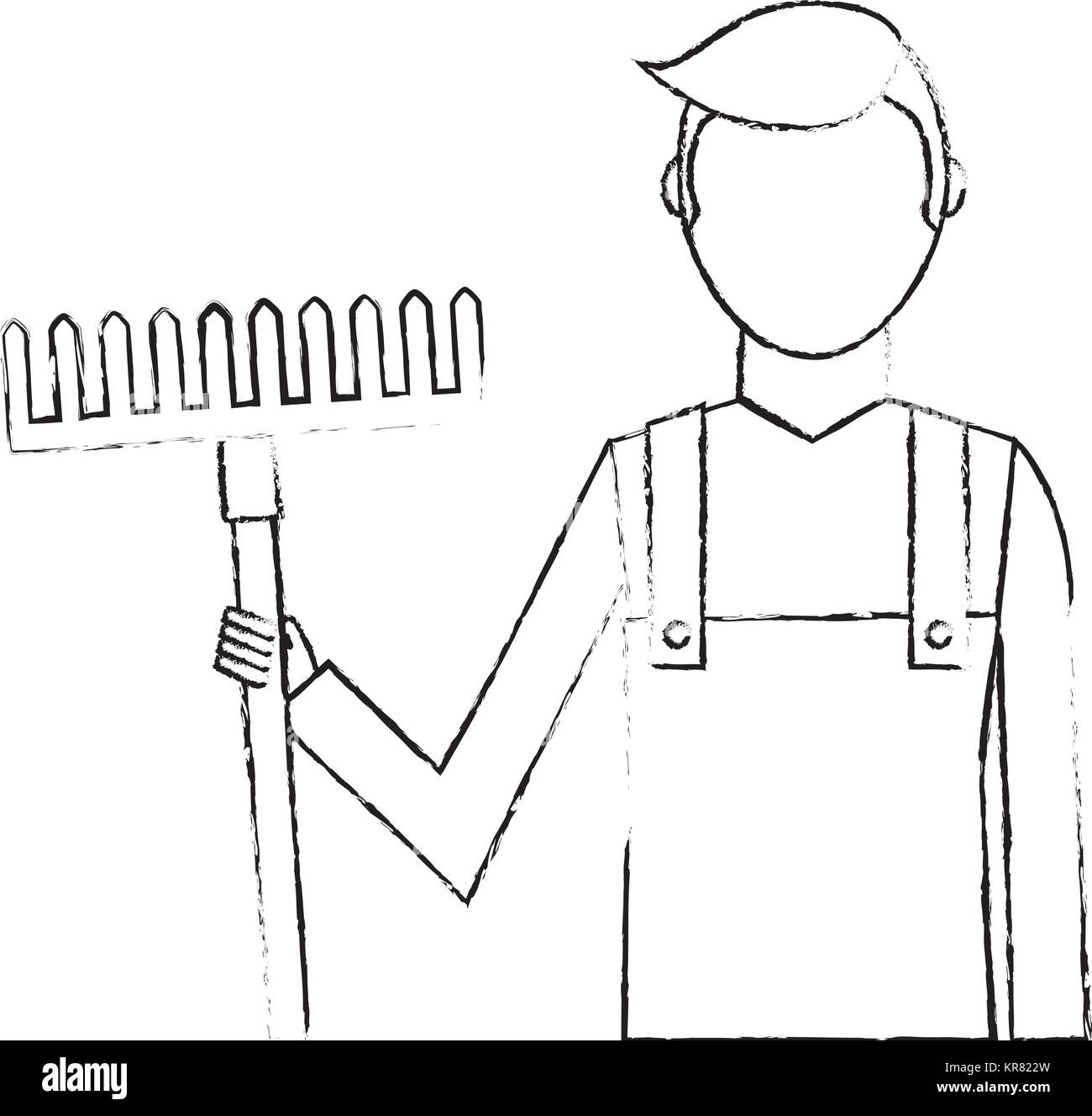 gardener with rake avatar character icon Stock Vector Image & Art - Alamy