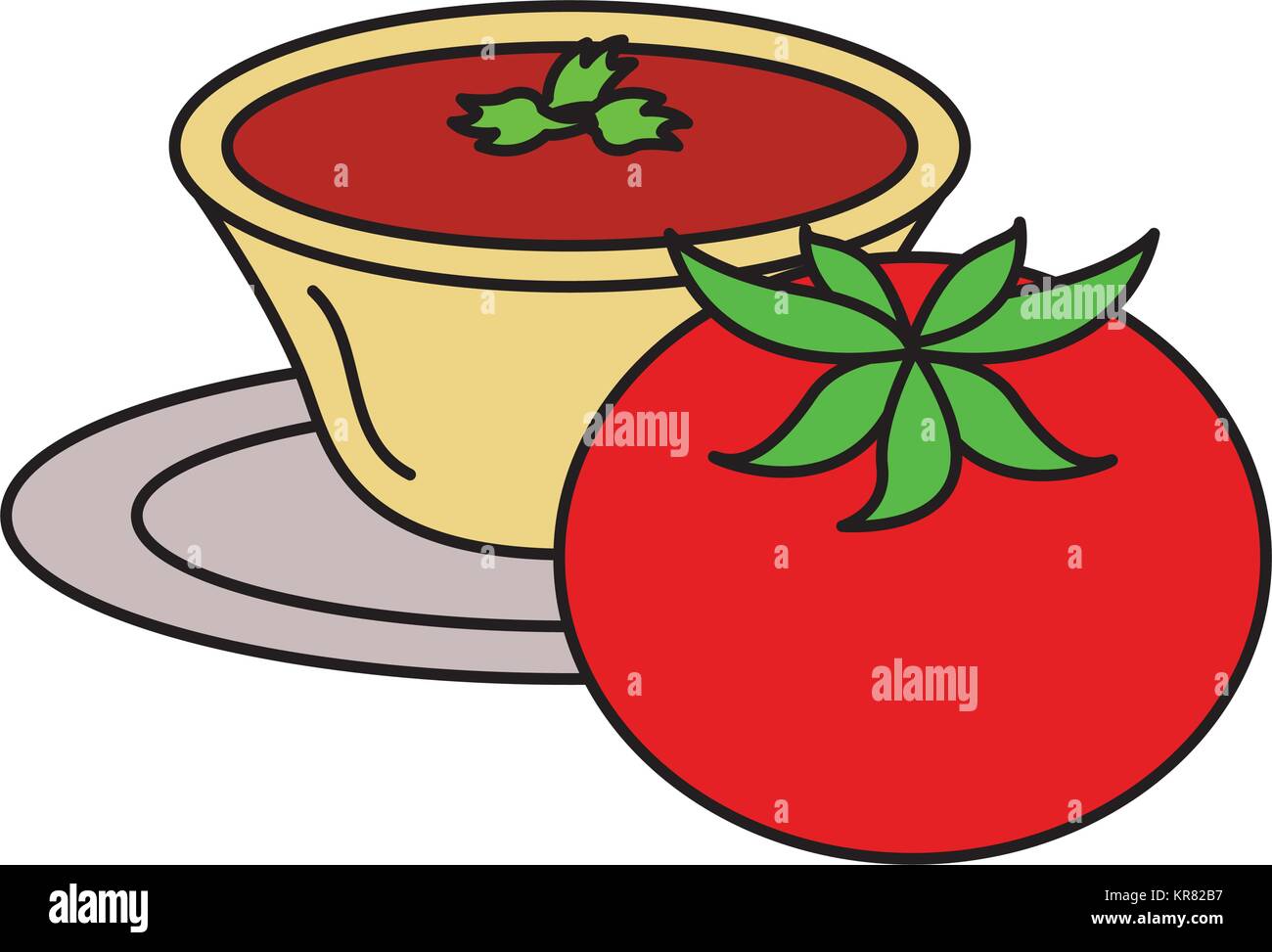 tomato with sauce in dish Stock Vector Image & Art - Alamy