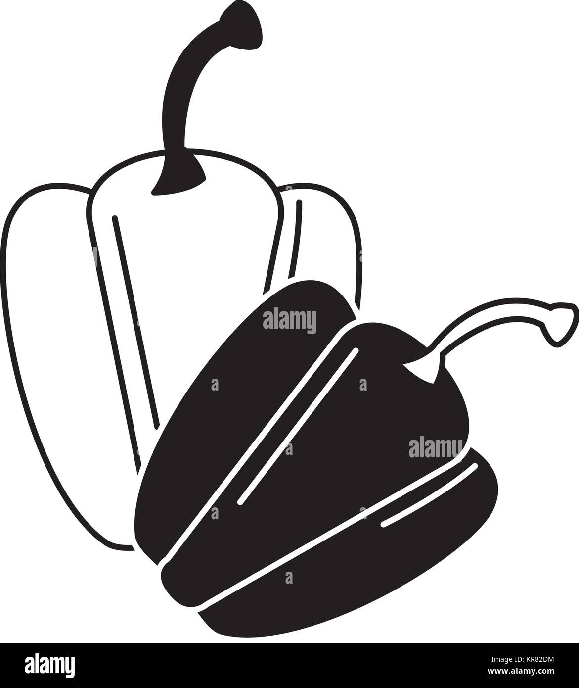 fresh pepper vegetable icon Stock Vector Image & Art - Alamy