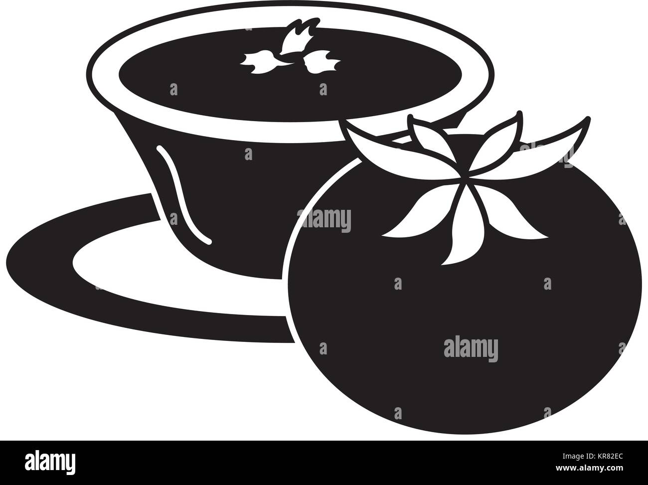 tomato with sauce in dish Stock Vector Image & Art - Alamy