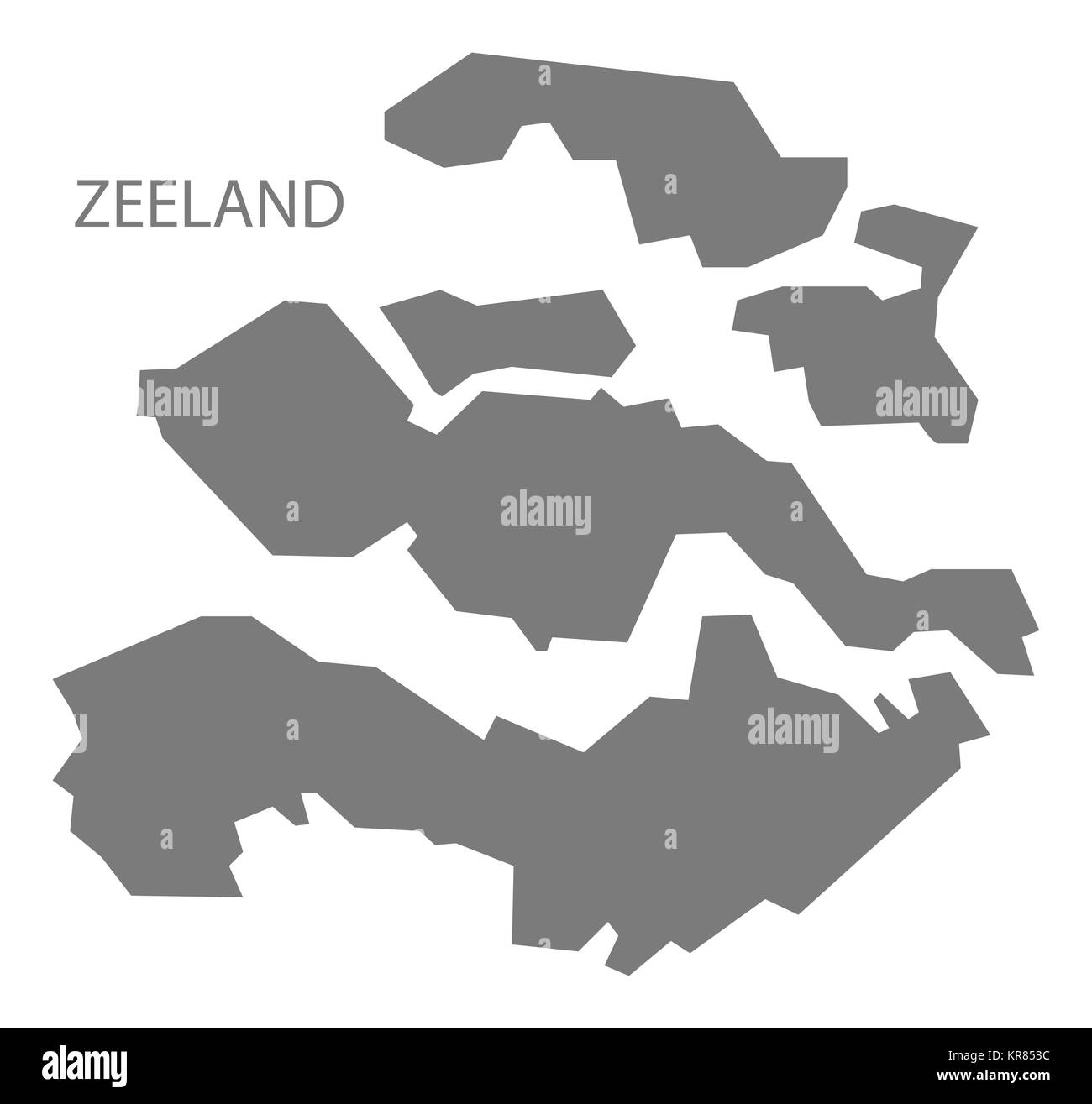 Zeeland Netherlands Map grey Stock Photo