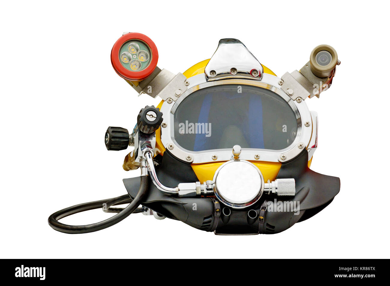 Headgear for diving.Protects the person's head under water. Stock Photo