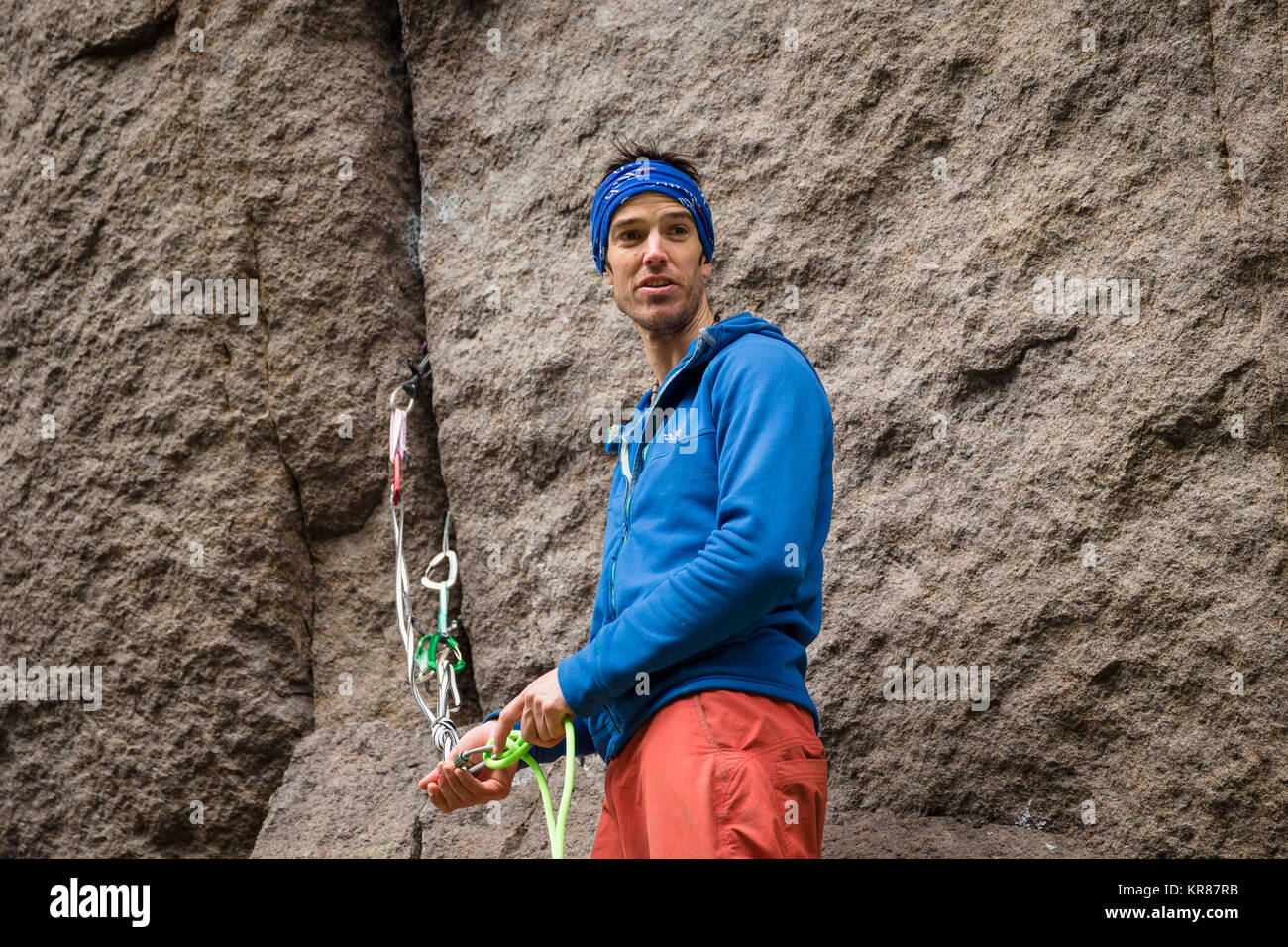 Trad Rock Climbing in Norway Stock Photo Alamy
