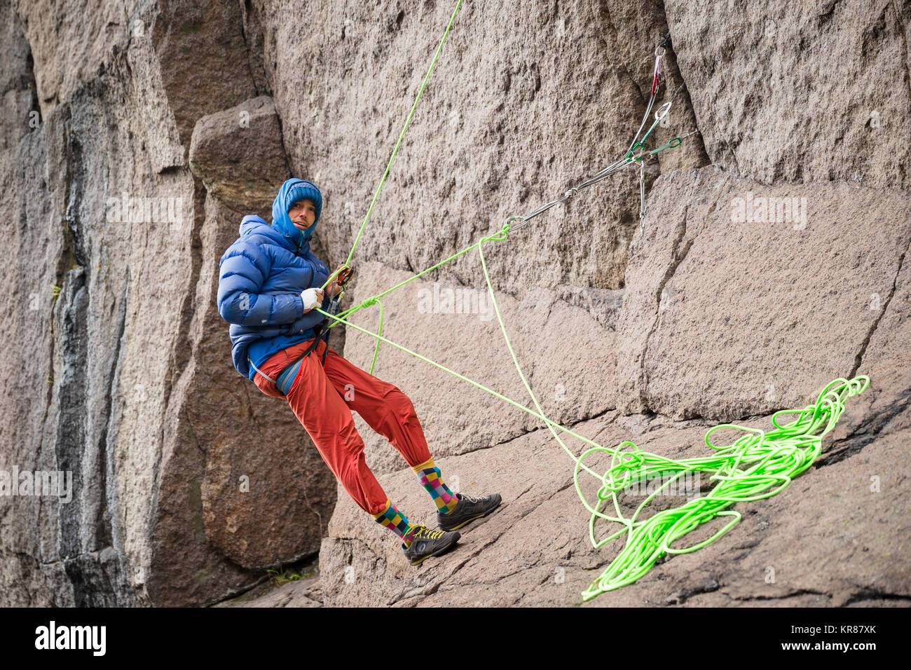 Climbing belaying hires stock photography and images Alamy
