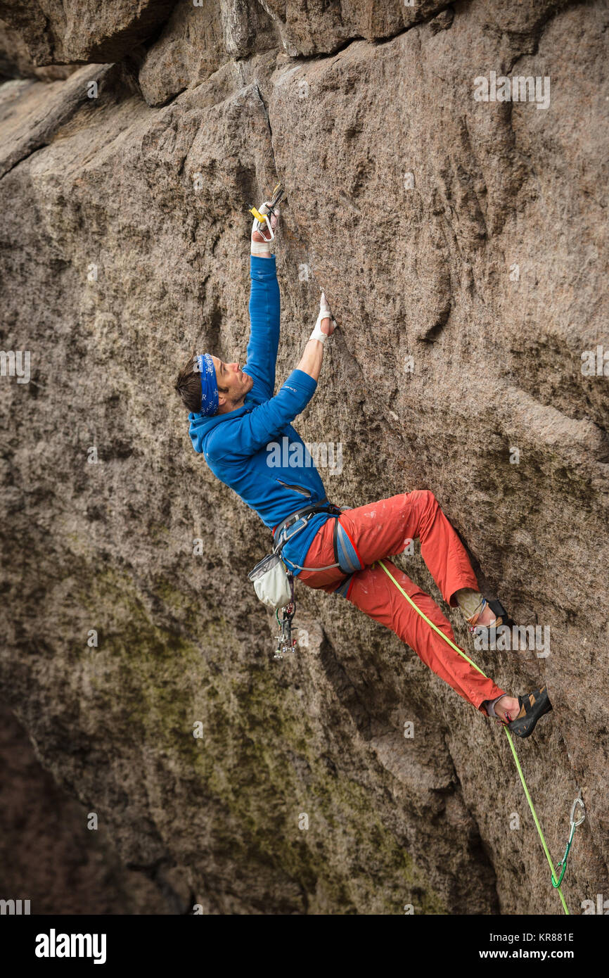 Trad Rock Climbing in Norway Stock Photo Alamy