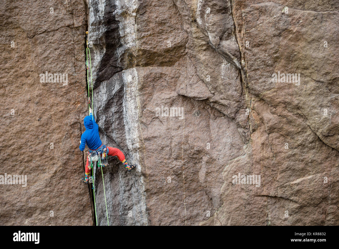 Trad Rock Climbing in Norway Stock Photo Alamy