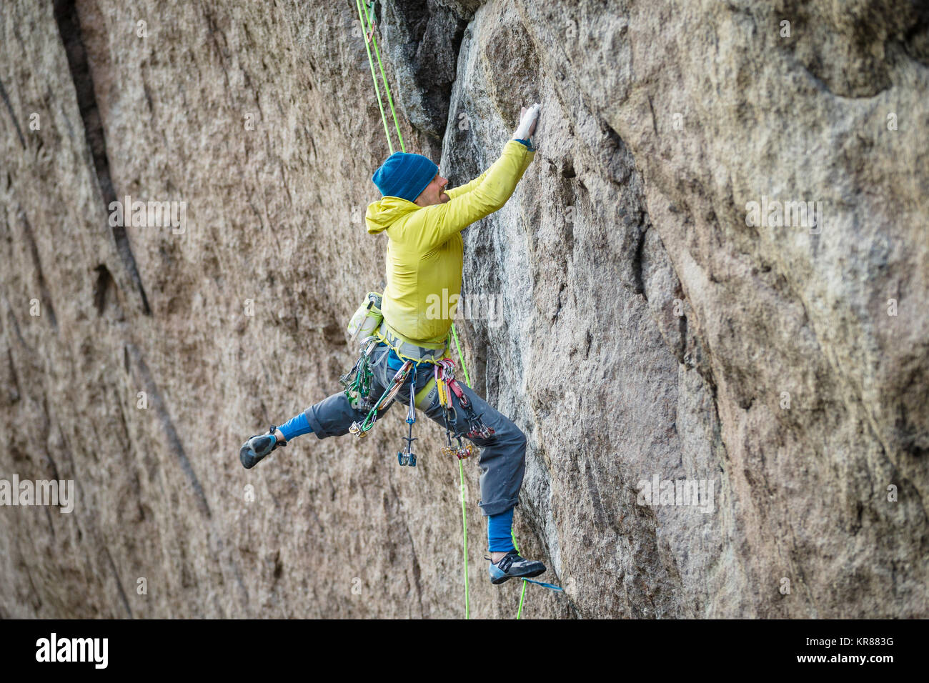Trad Rock Climbing in Norway Stock Photo Alamy