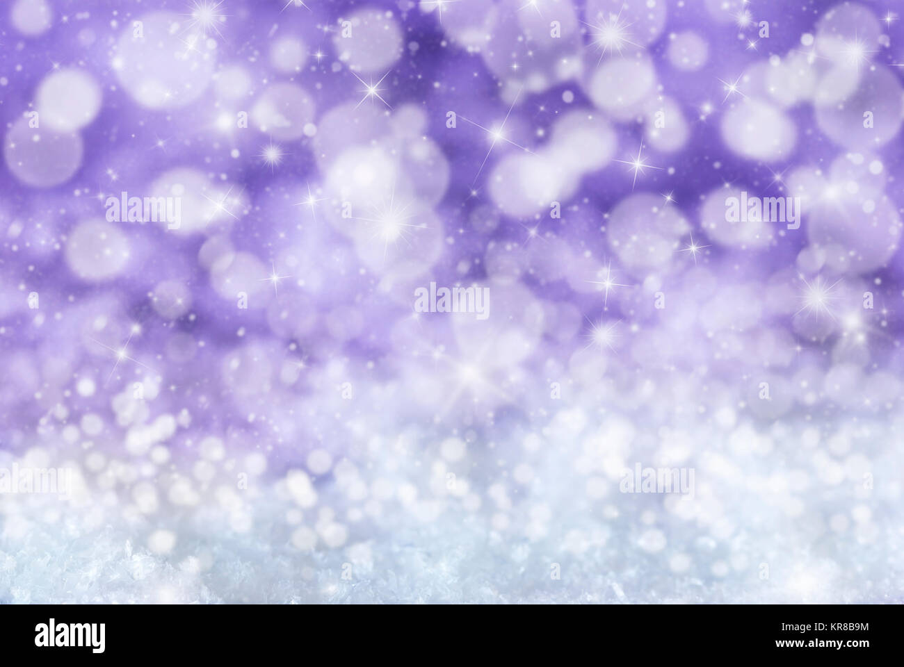 Christmas Texture With Sparkling Stars. Snow And Snowflakes With Purple ...