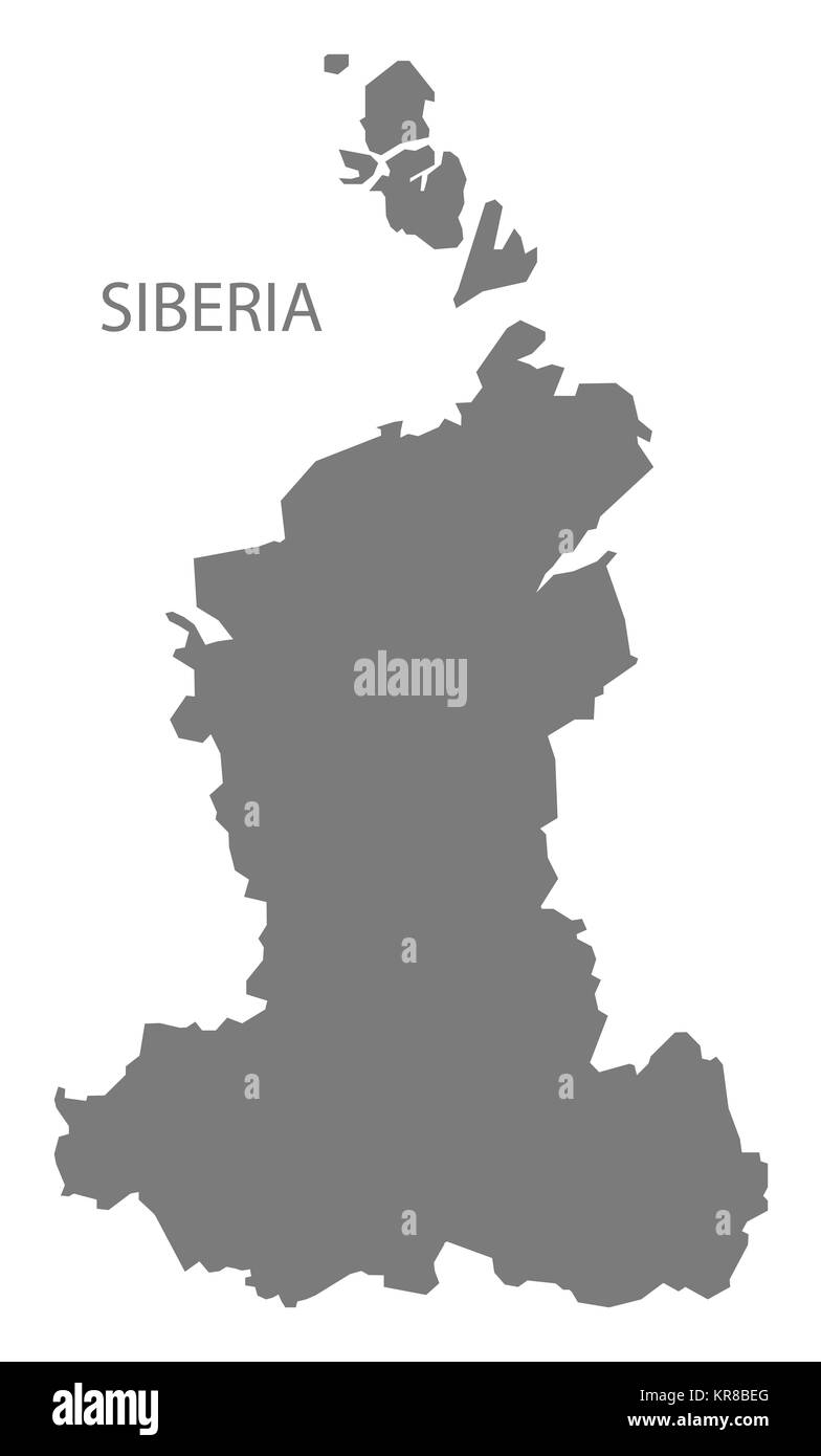Siberia Russia Map grey Stock Photo