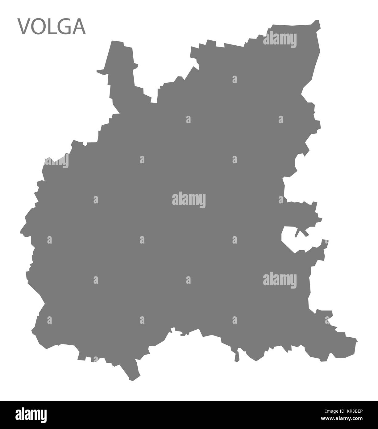 Volga Russia Map grey Stock Photo
