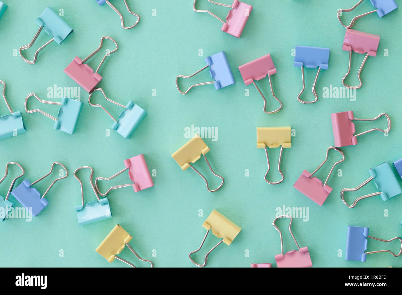 colorful paper clips Stock Photo