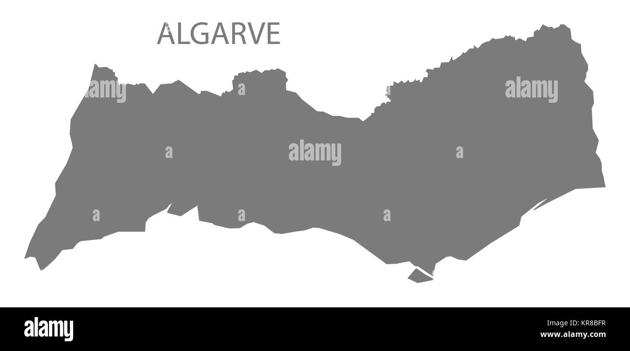 Algarve Portugal Map grey Stock Photo