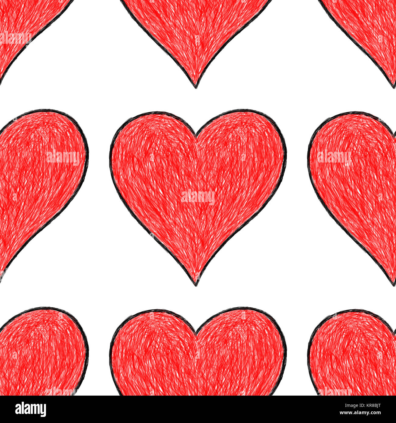 Seamless pattern with red heart sign Stock Photo - Alamy