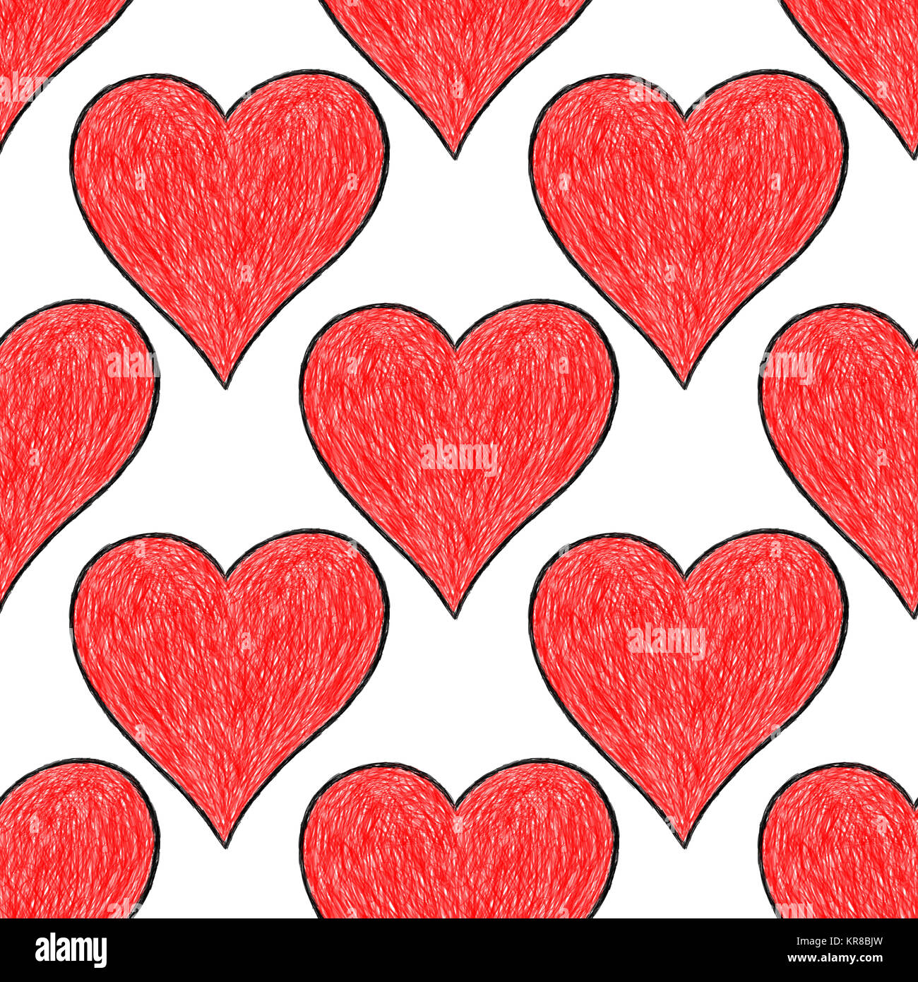 Seamless pattern with red heart sign Stock Photo - Alamy