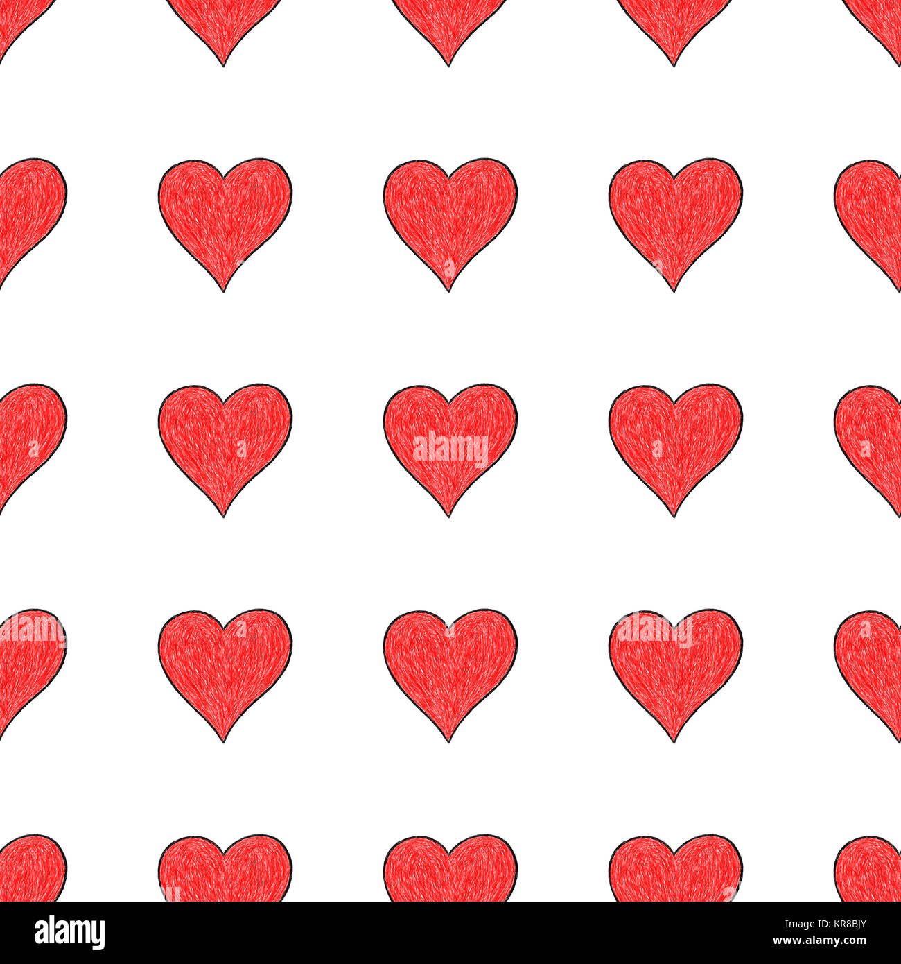 Seamless pattern with red heart sign Stock Photo - Alamy
