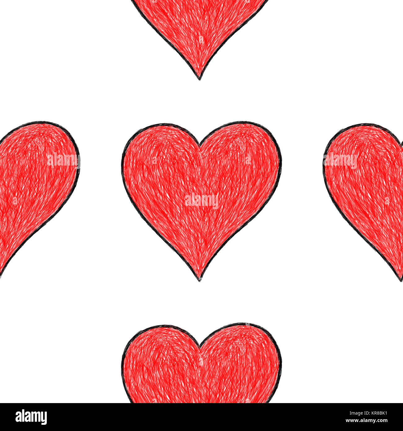 Seamless pattern with red heart sign Stock Photo - Alamy