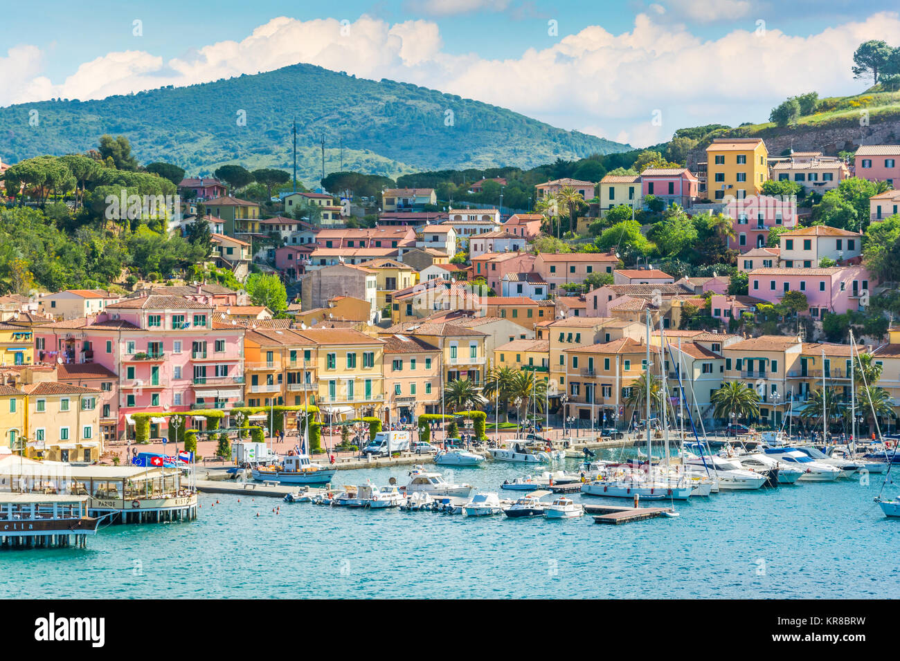 Porto Azzurro in Elba Island, Tuscany. Stock Photo