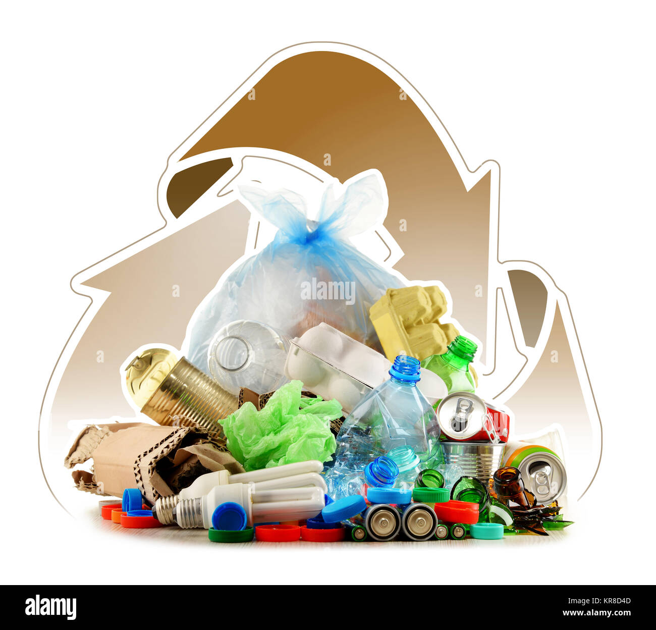 Recyclable garbage consisting of glass, plastic, metal and paper Stock Photo - Alamy