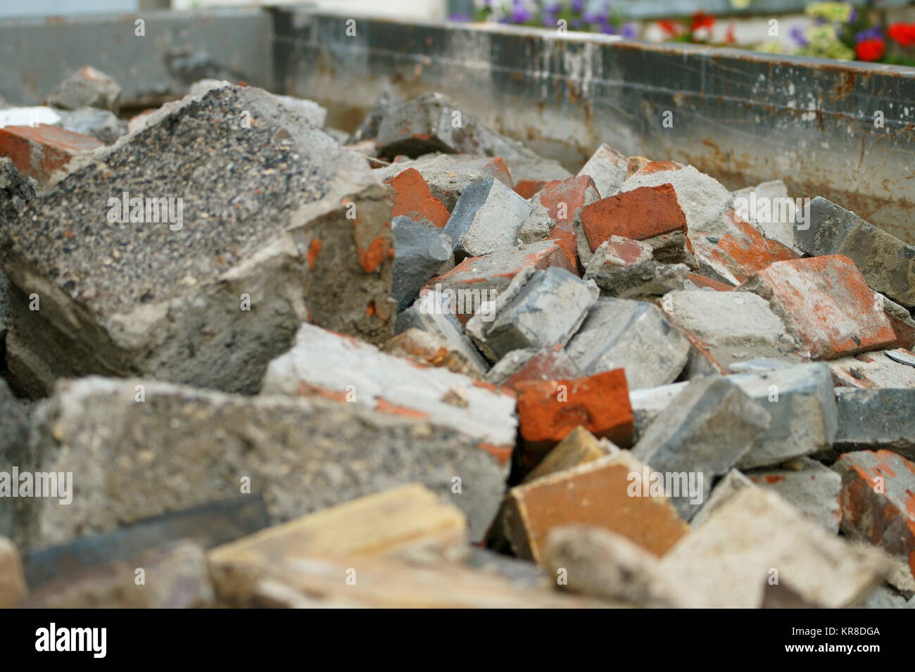 container with rubble Stock Photo