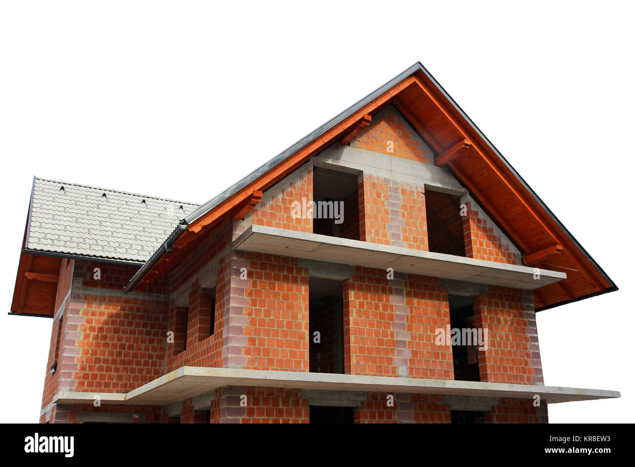 the shell of a house / new building a brick house Stock Photo
