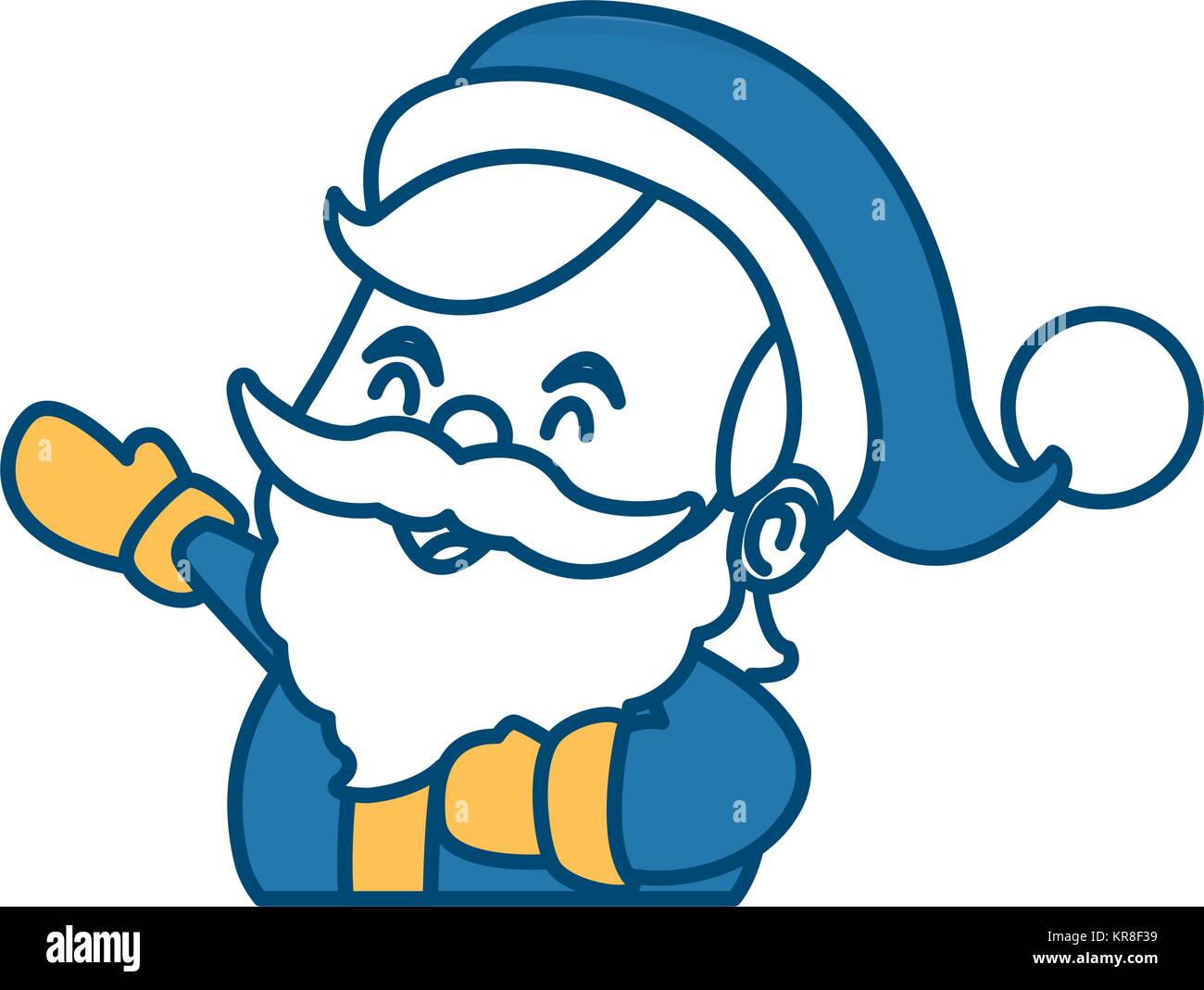 Cute Santa Claus Cartoon Face Icon Vector Illustration