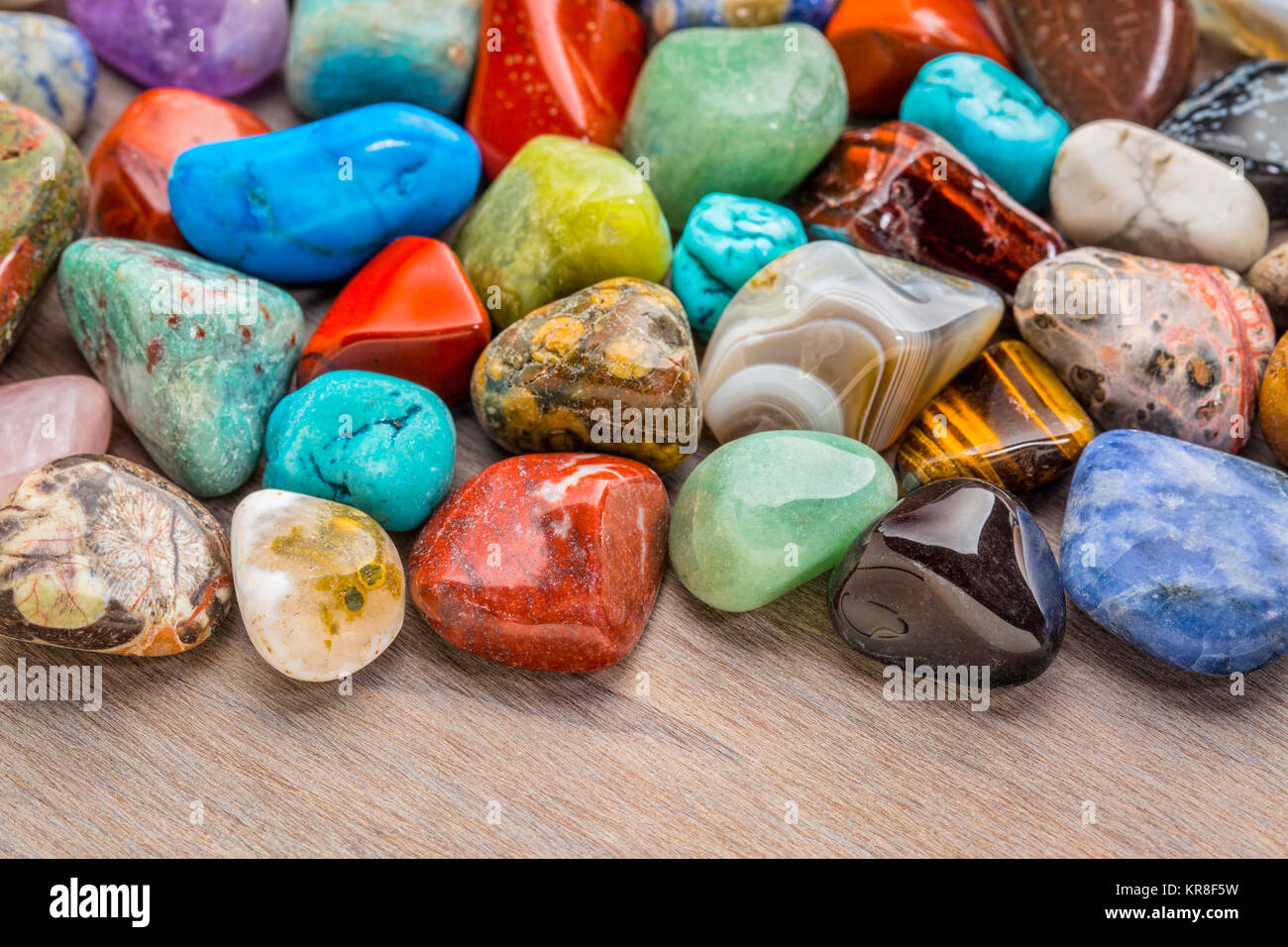 polished semi precious stones