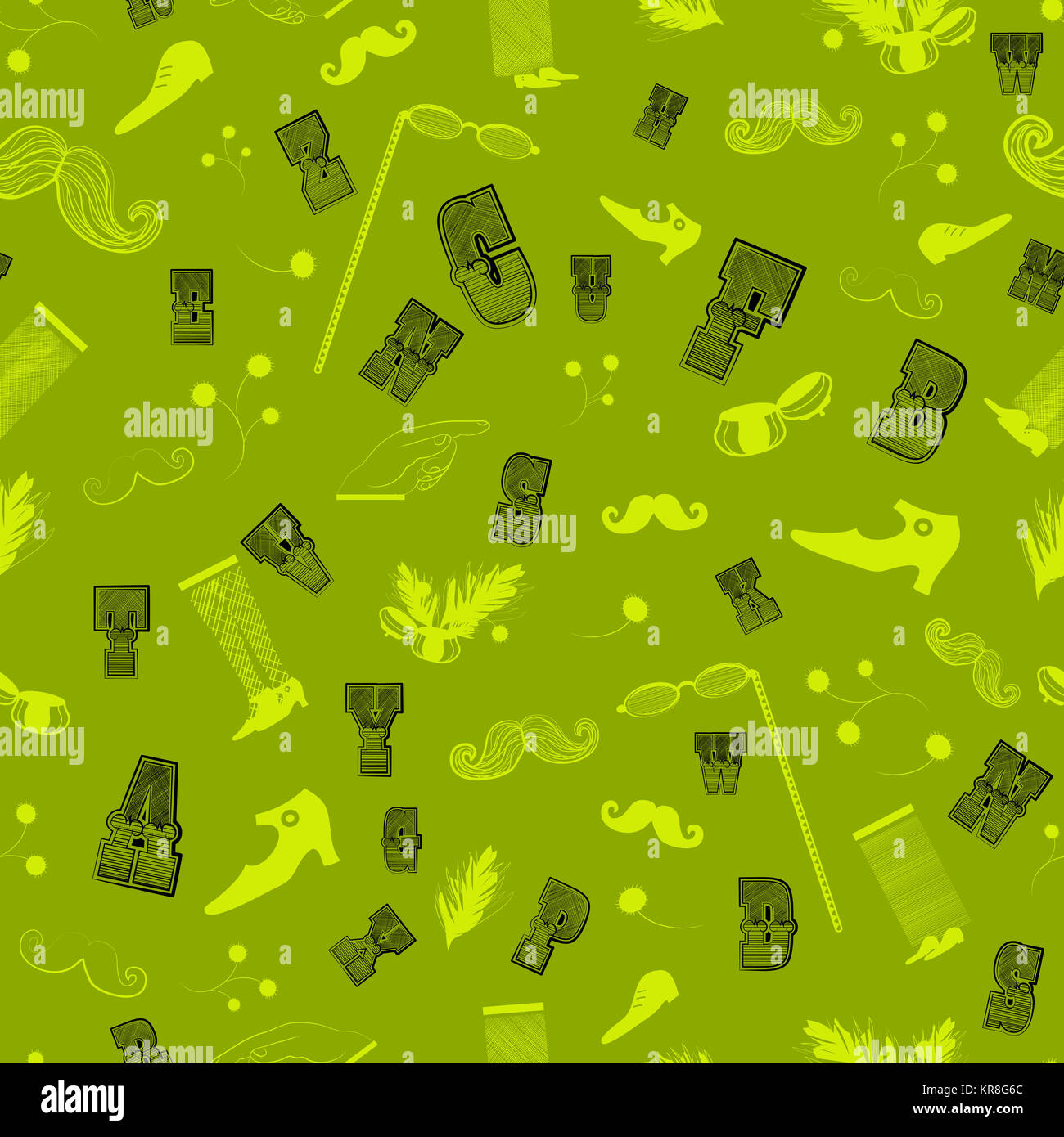 Retro Seamless Pattern. Vintage set Stock Photo - Alamy