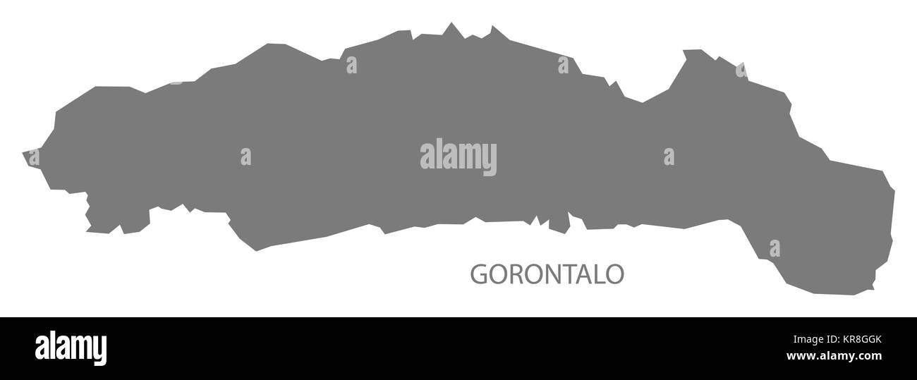 Gorontalo Indonesia Map grey Stock Photo