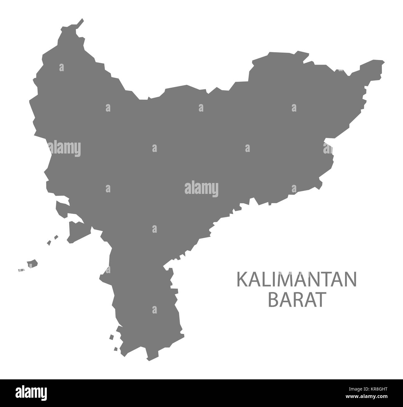 Kalimantan Barat Indonesia Map grey Stock Photo
