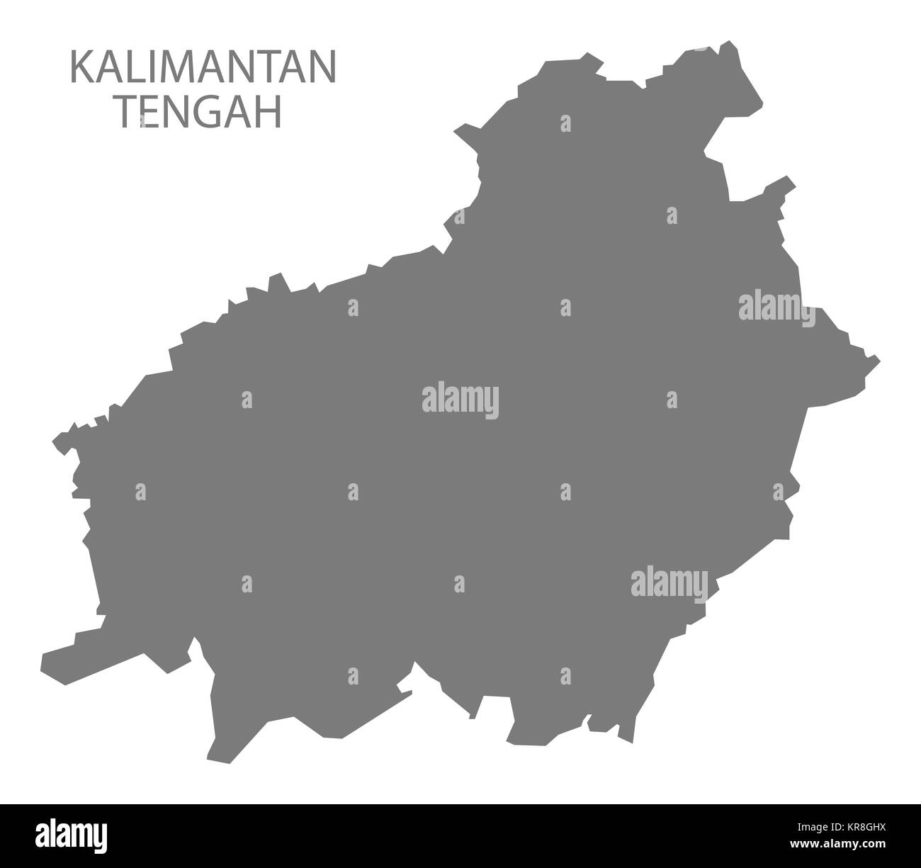 Kalimantan Tengah Indonesia Map grey Stock Photo