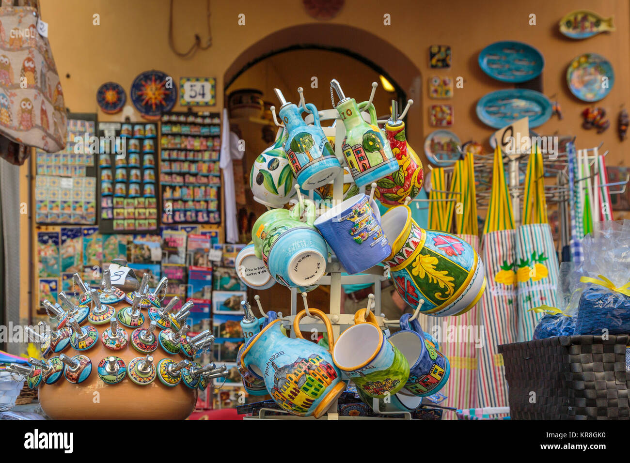 Items for sale in the shops and stores in the village of Vernazza, Cinque  Terre, Liguria, Italy, Europe Stock Photo - Alamy