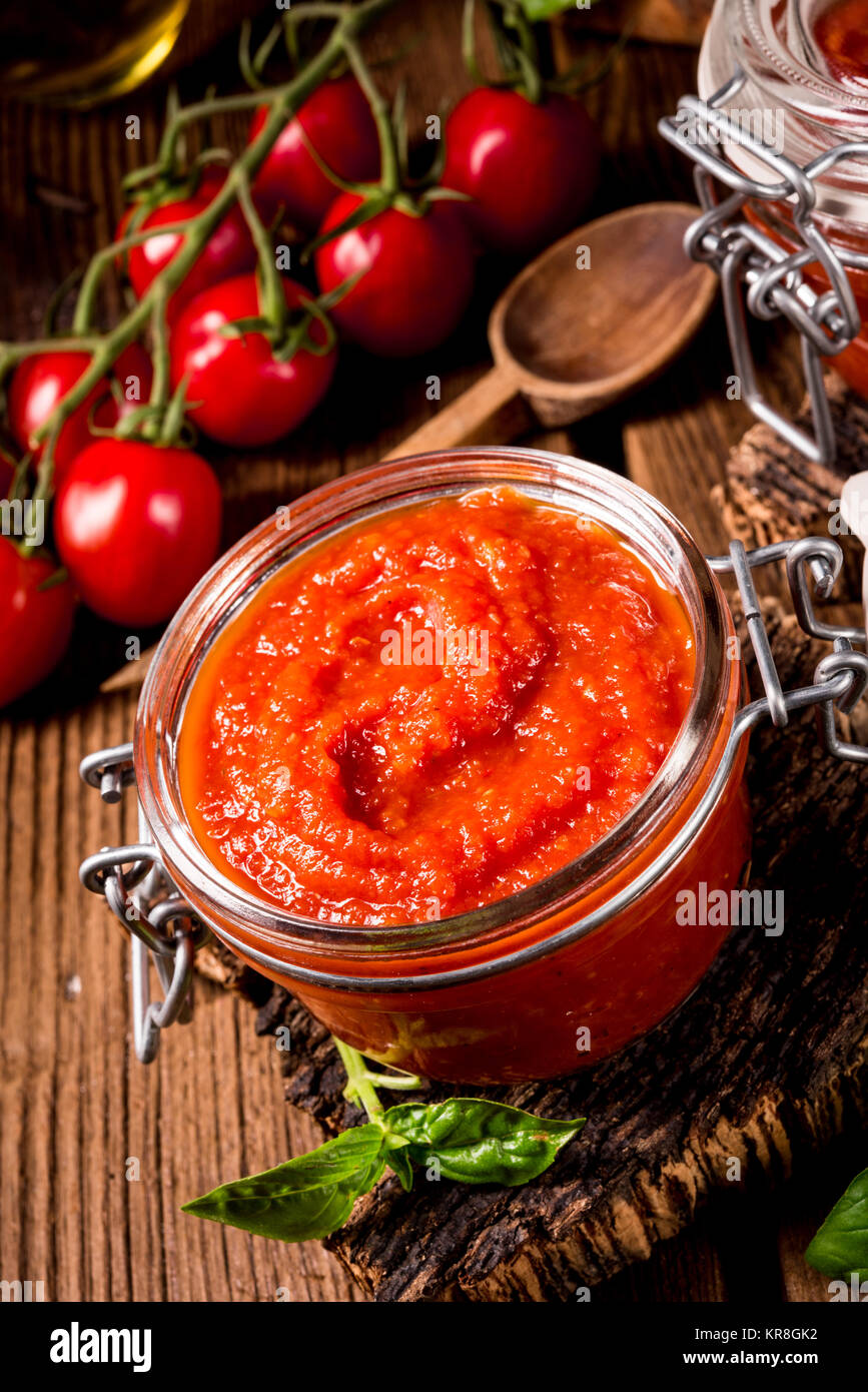 homemade tomato paste Stock Photo